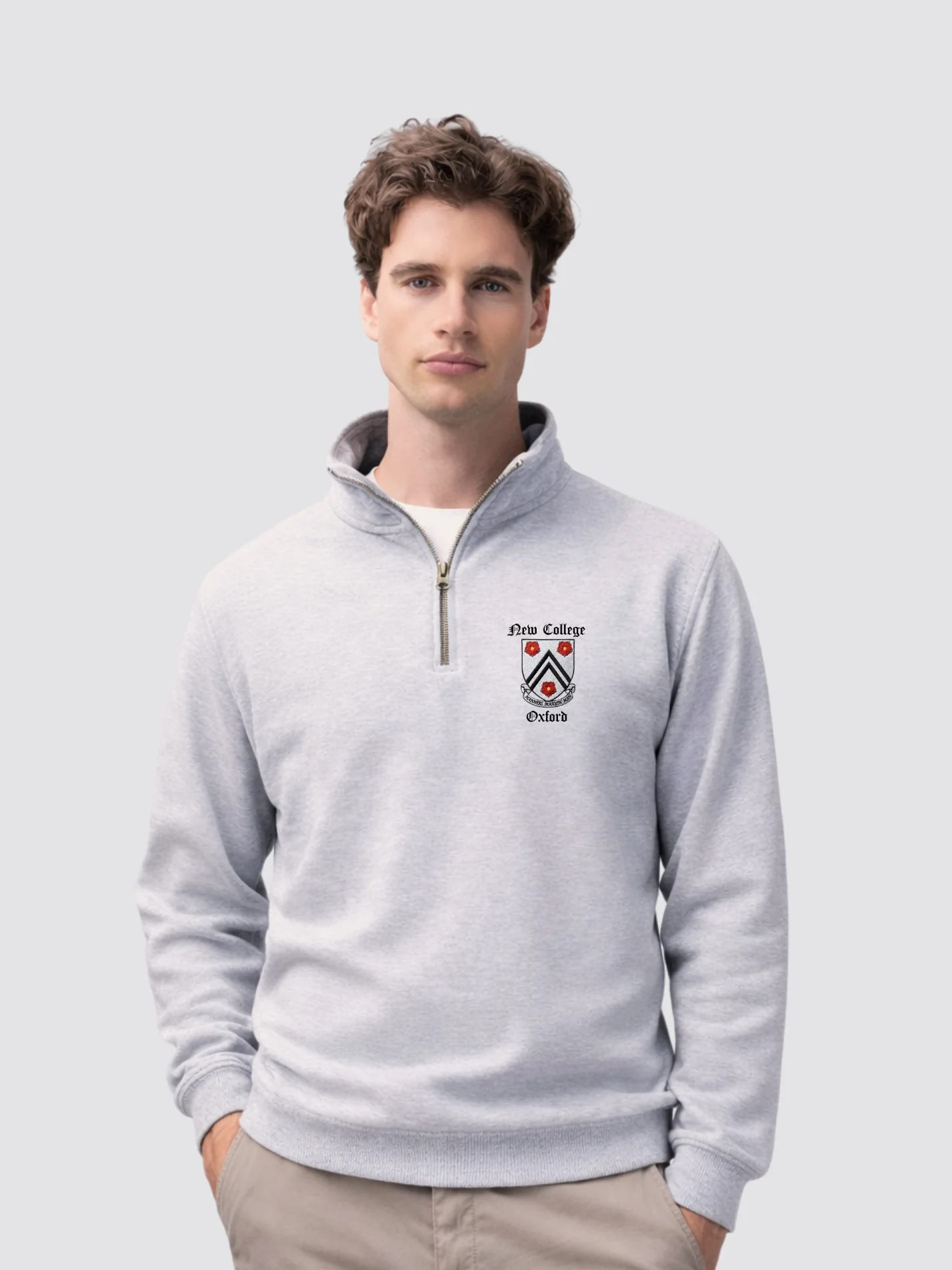 New College Oxford MCR Unisex 1/4 Zip Sweatshirt - Image 5
