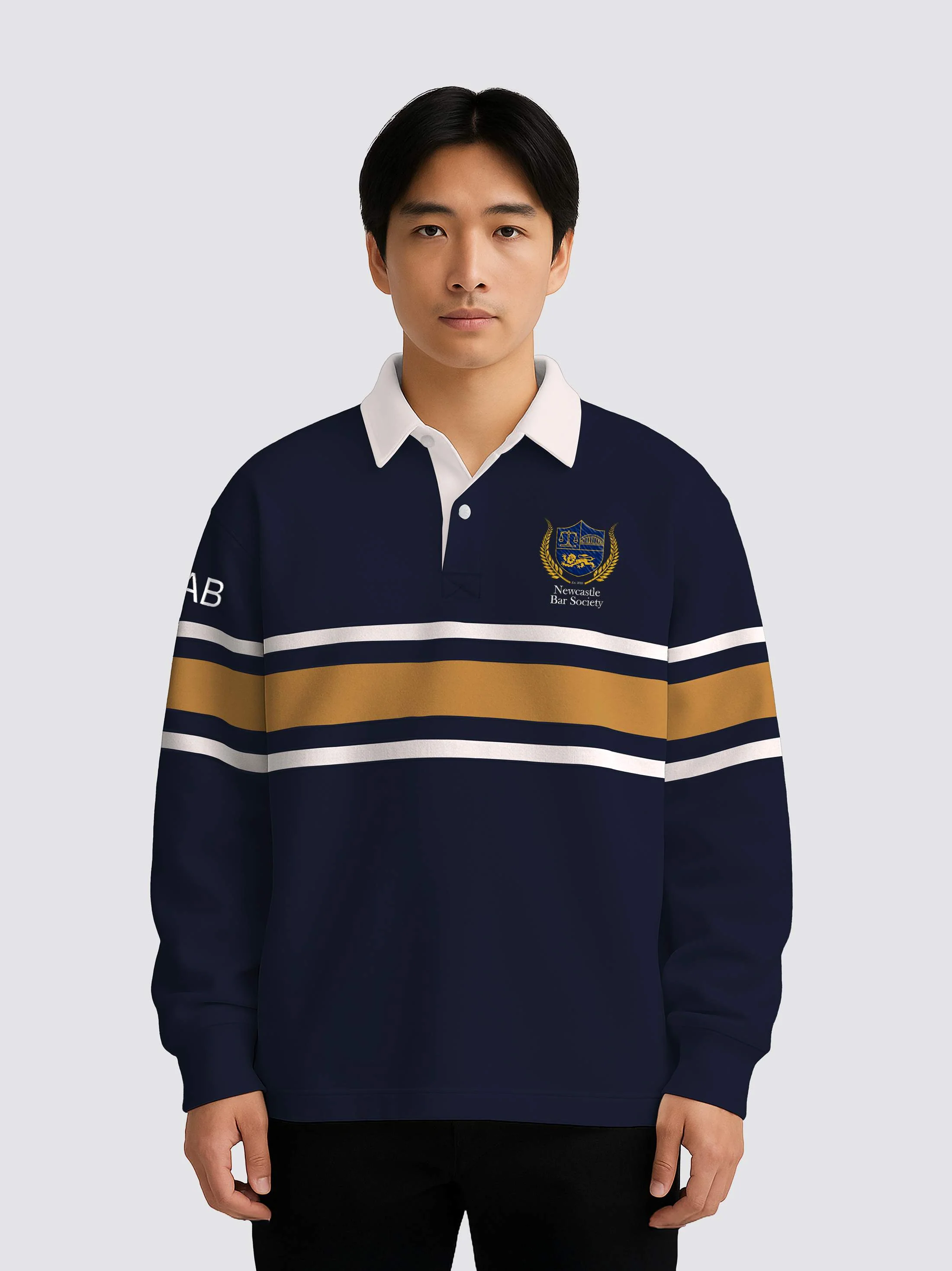 Newcastle Bar Society Retro Striped Rugby Shirt
