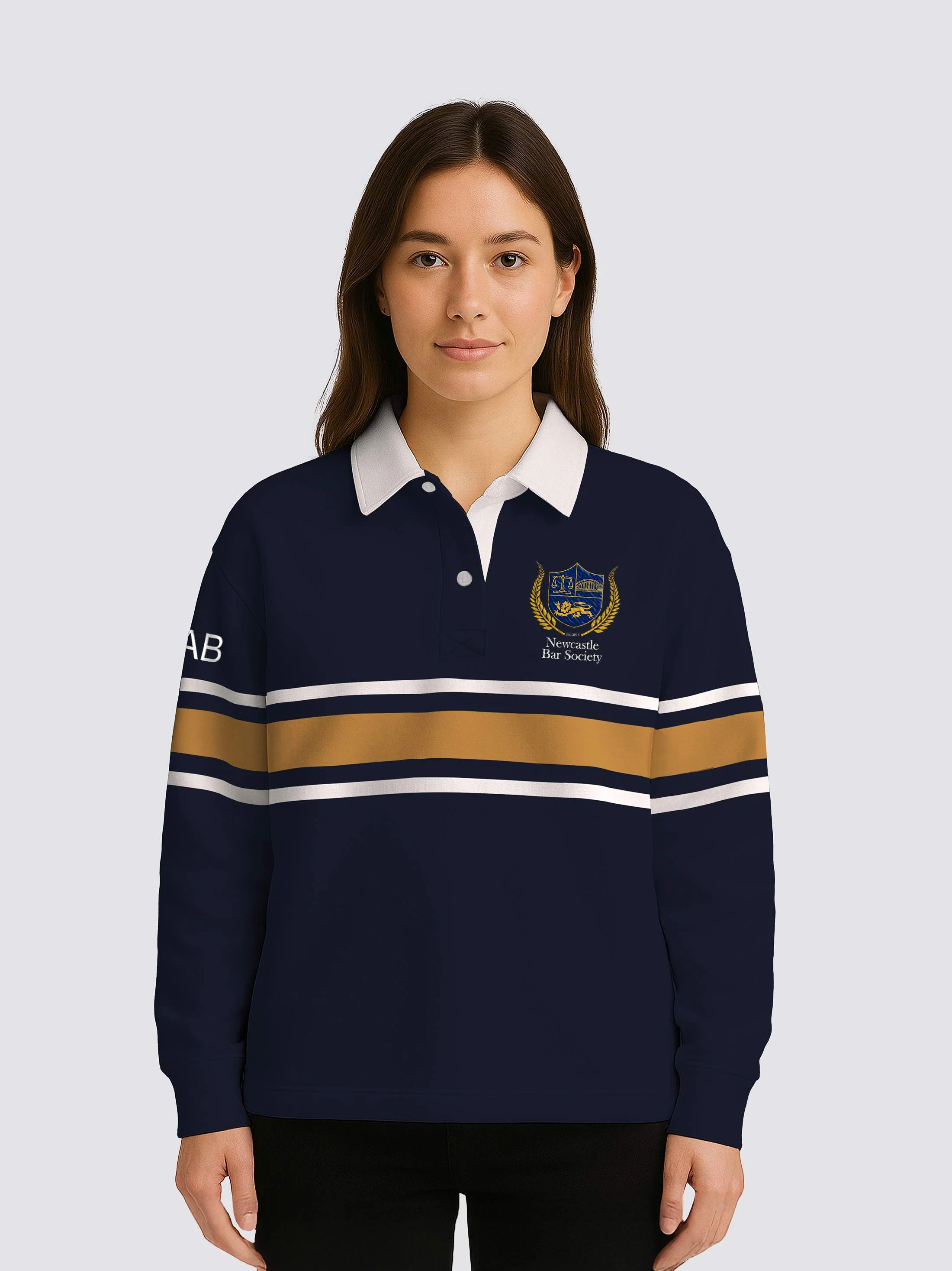 Newcastle Bar Society Retro Striped Rugby Shirt - Image 3