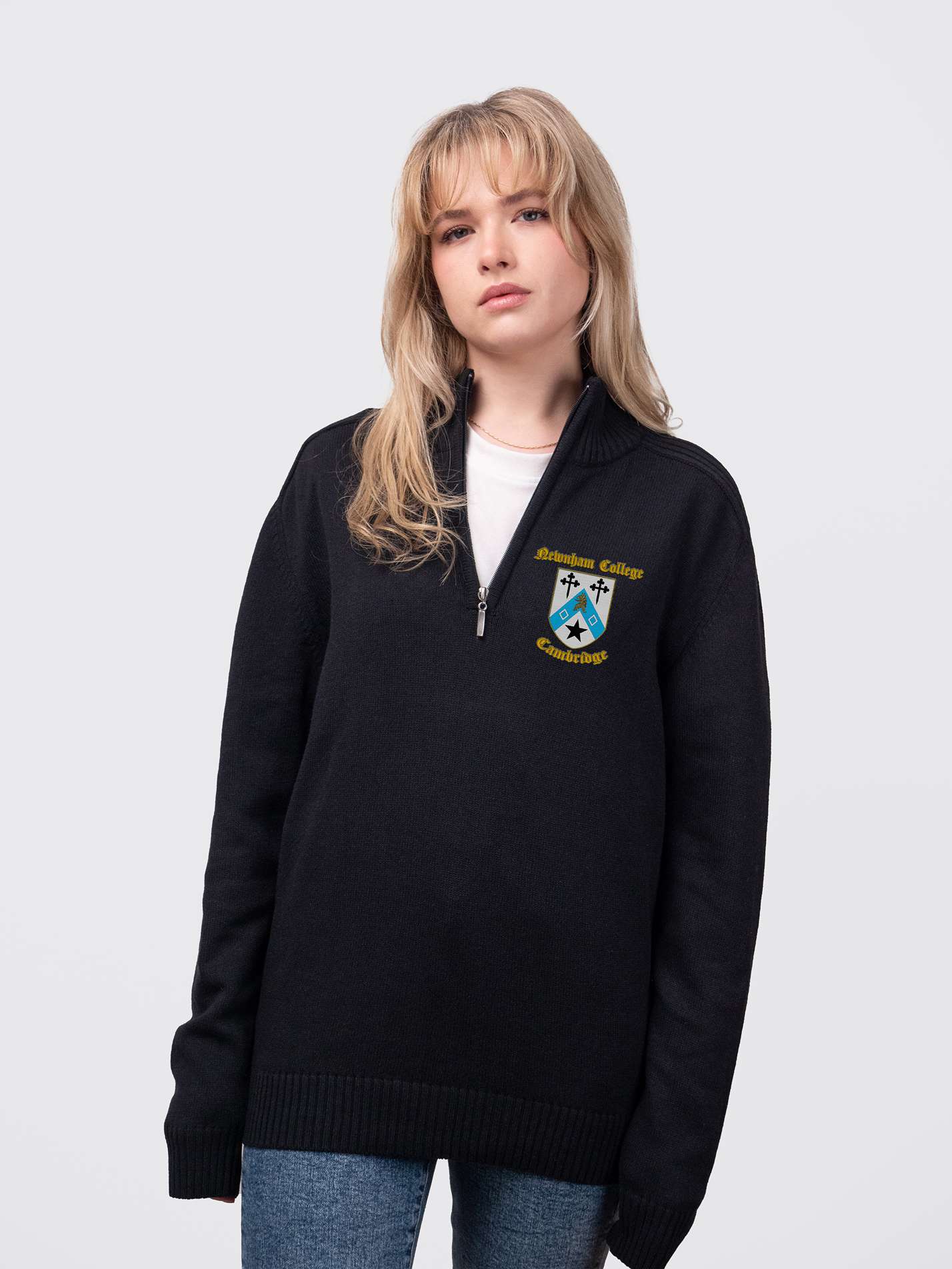 Newnham College Cambridge JCR Sustainable Unisex Zip-Neck Jumper