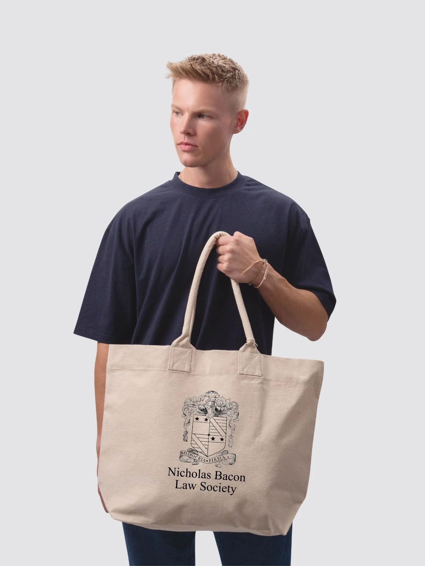 Nicholas Bacon Law Society Cotton Canvas Printed Shopper Bag