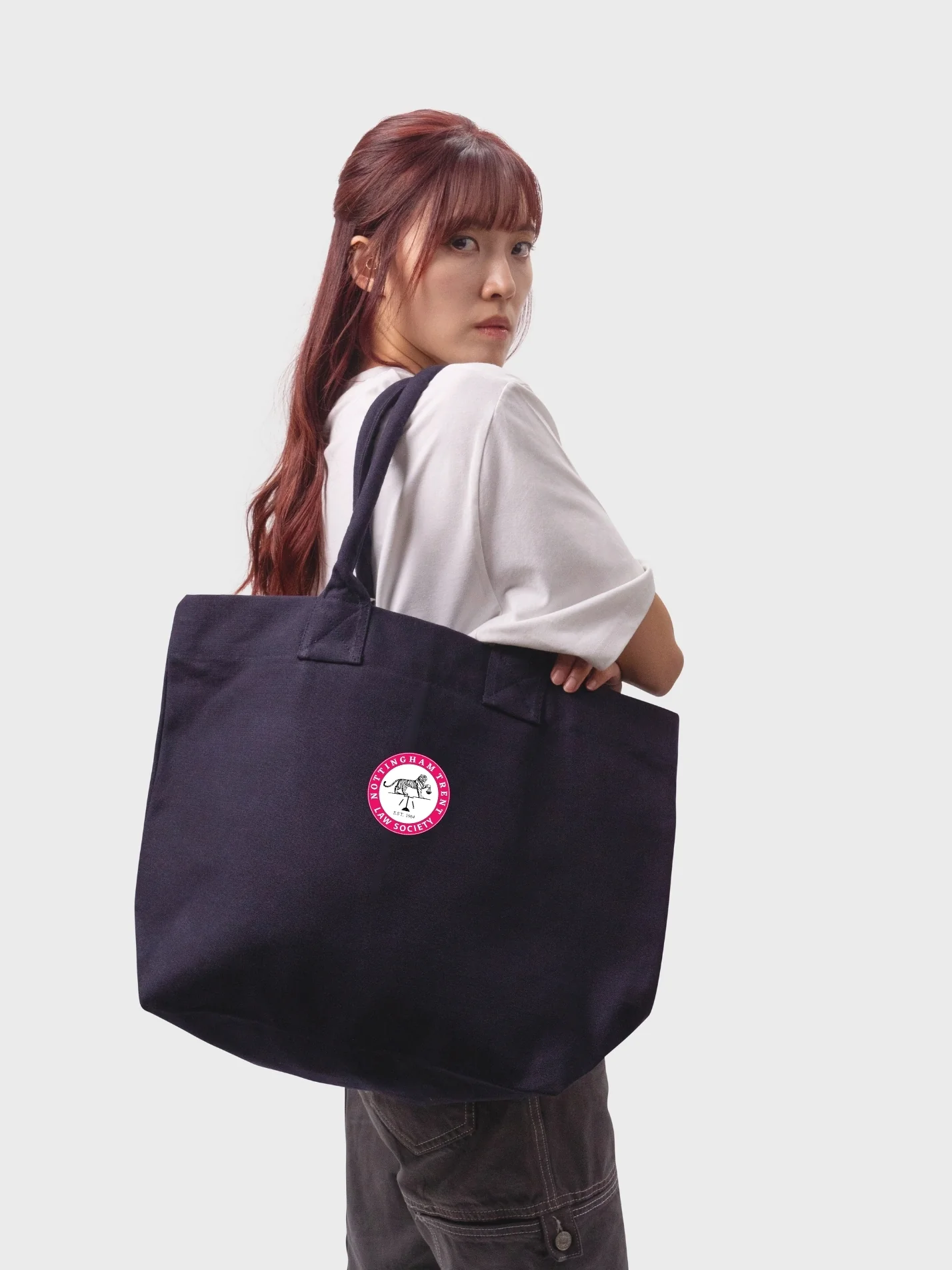 Nottingham Trent Law Society Cotton Canvas Printed Shopper Bag - Image 3