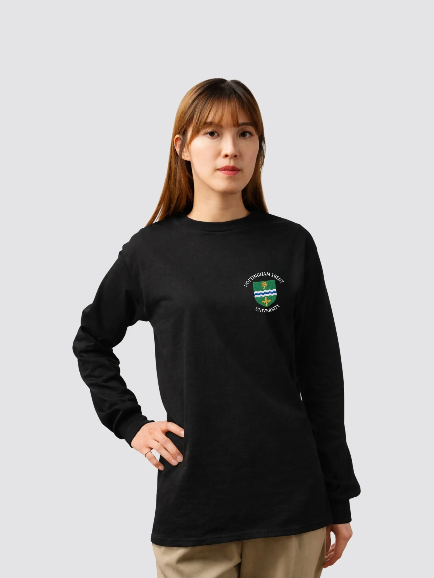 Nottingham Trent University Unisex Cotton Long Sleeve T-Shirt - Image 5