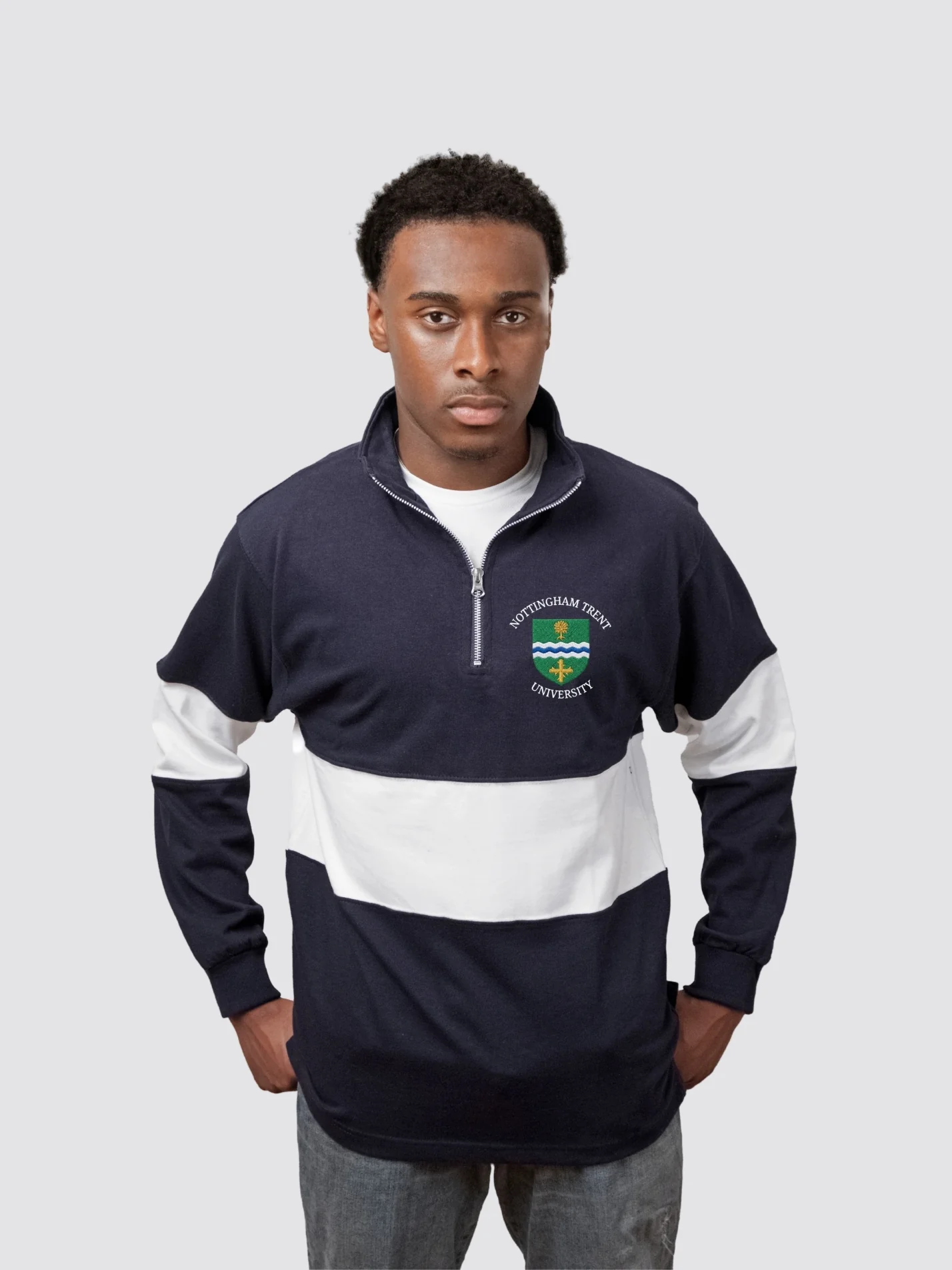 Nottingham Trent University Unisex Panelled 1/4 Zip Sweatshirt