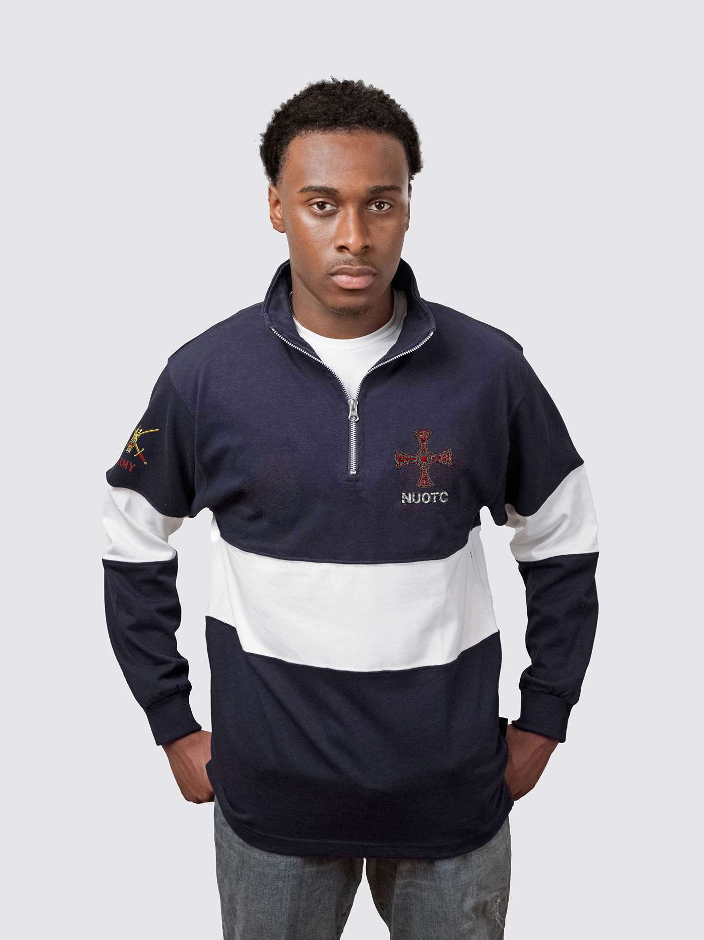 NUOTC Unisex Panelled 1/4 Zip Sweatshirt
