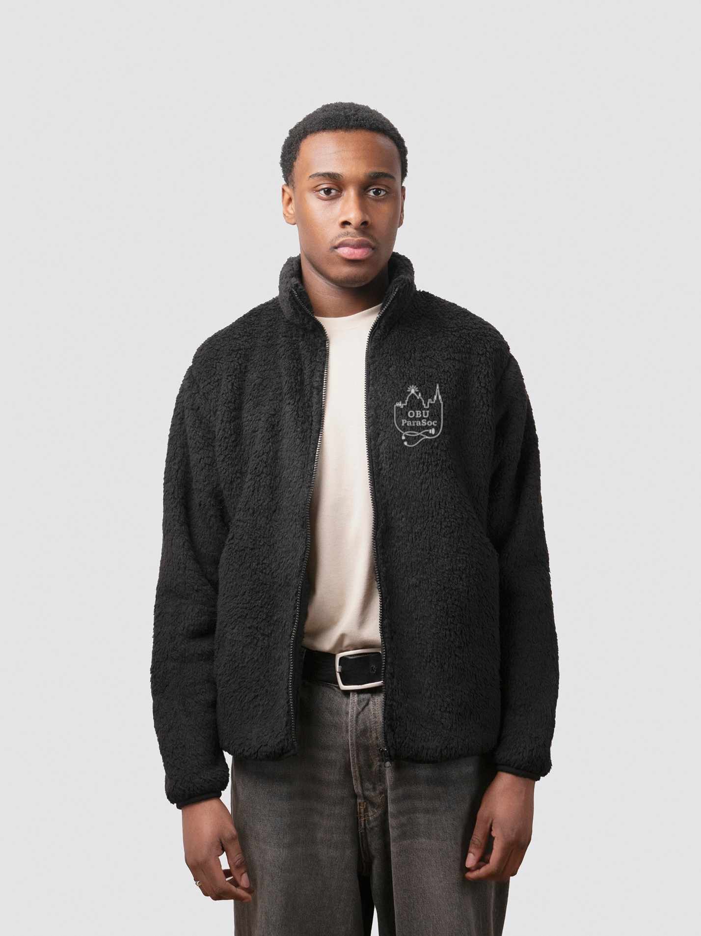 OBU Paramedic Society Unisex Sherpa Fleece Zipped Jacket - Image 2