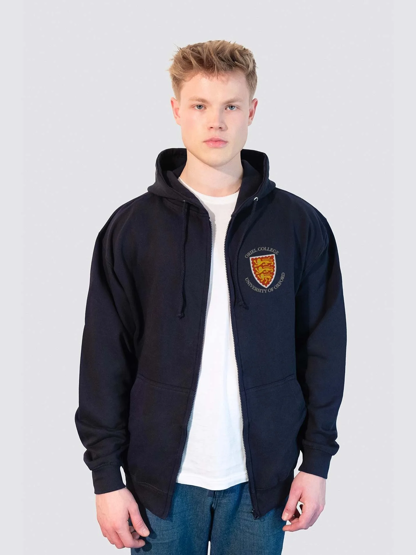 Oriel College Oxford JCR Zip-Up Unisex Hoodie - Image 6
