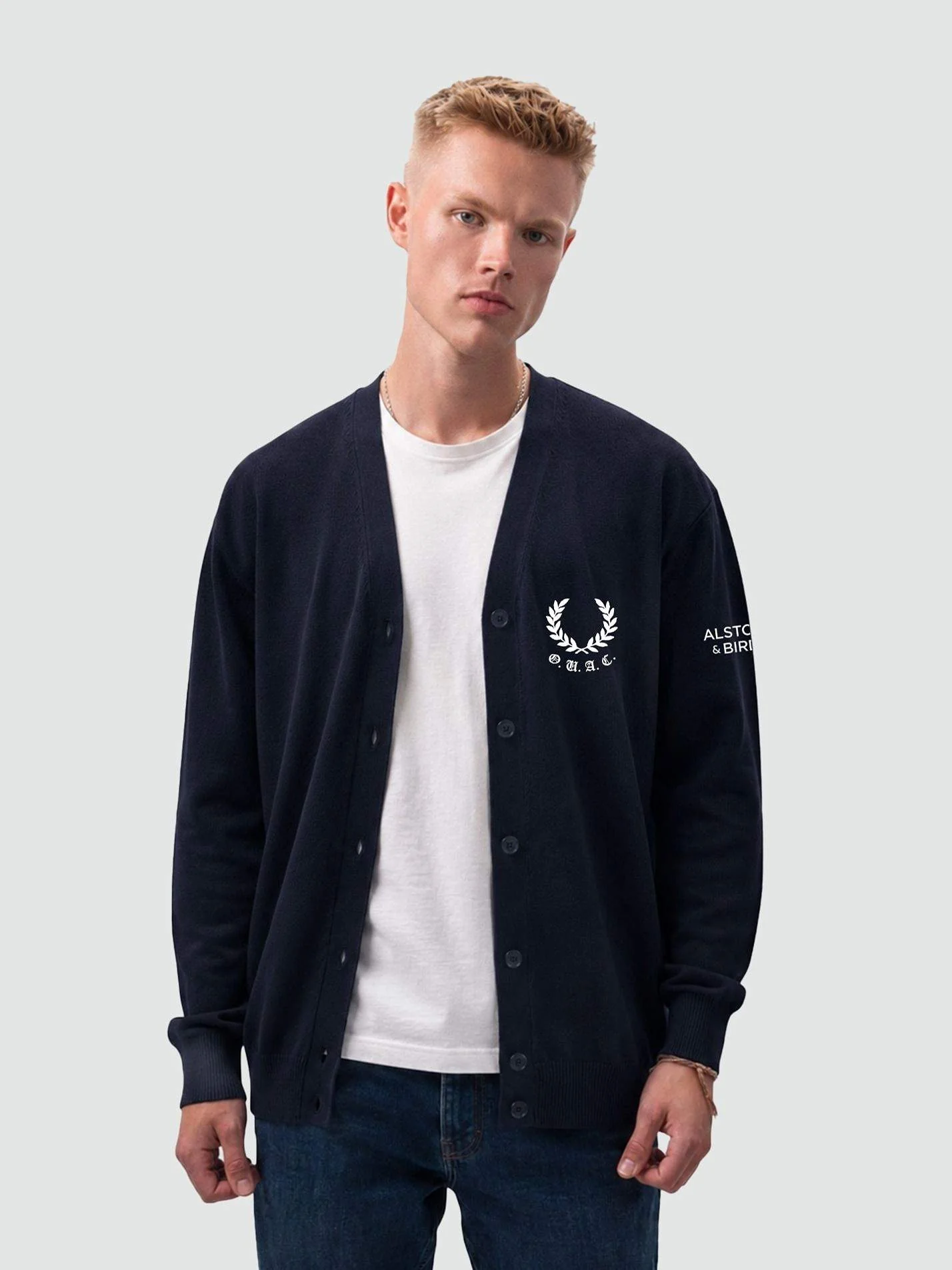 Oxford Athletics Men's V-Neck Knitted Cardigan
