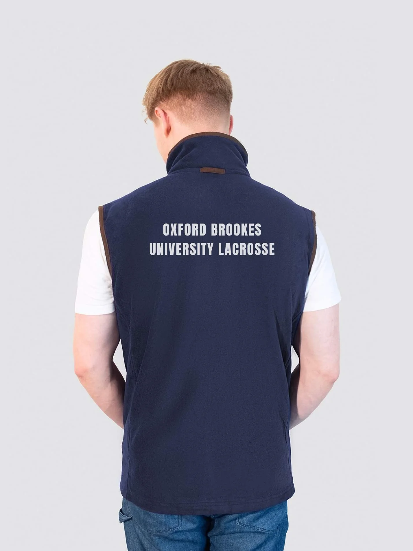 Oxford Brookes University Lacrosse Men's Heritage Gilet Fleece - Image 4