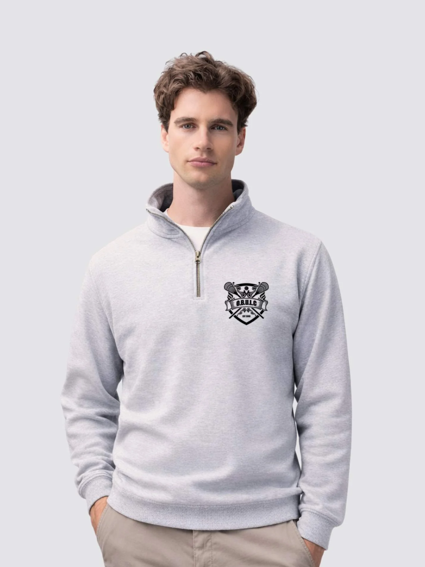 Oxford Brookes University Lacrosse Unisex 1/4 Zip Sweatshirt - Image 3