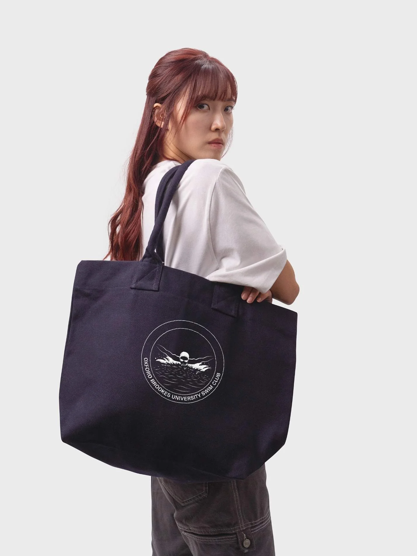 Oxford Brookes University Swimming Club Cotton Canvas Printed Shopper Bag - Image 3