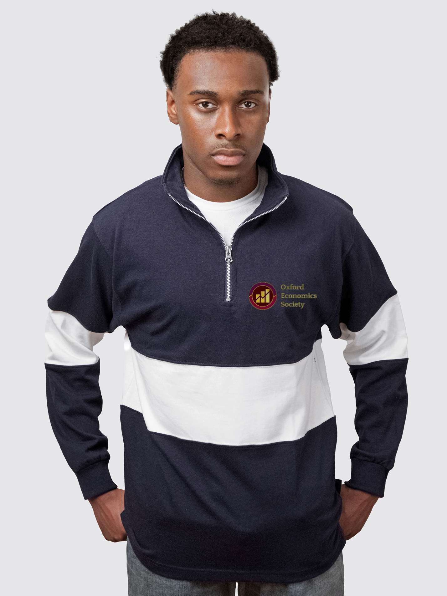 Oxford Economics Society Unisex Panelled 1/4 Zip Sweatshirt