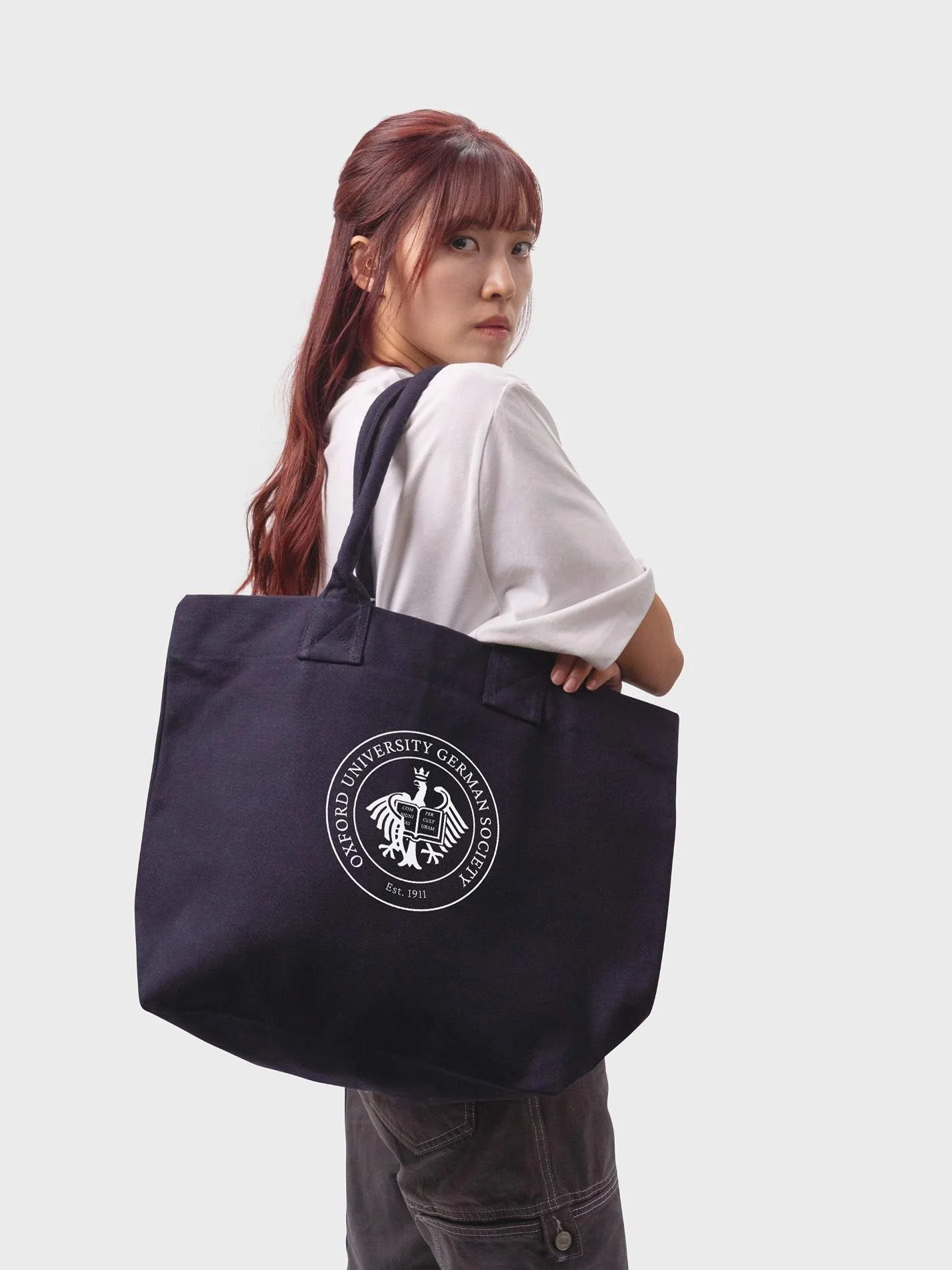Oxford German Society Cotton Canvas Printed Shopper Bag - Image 2