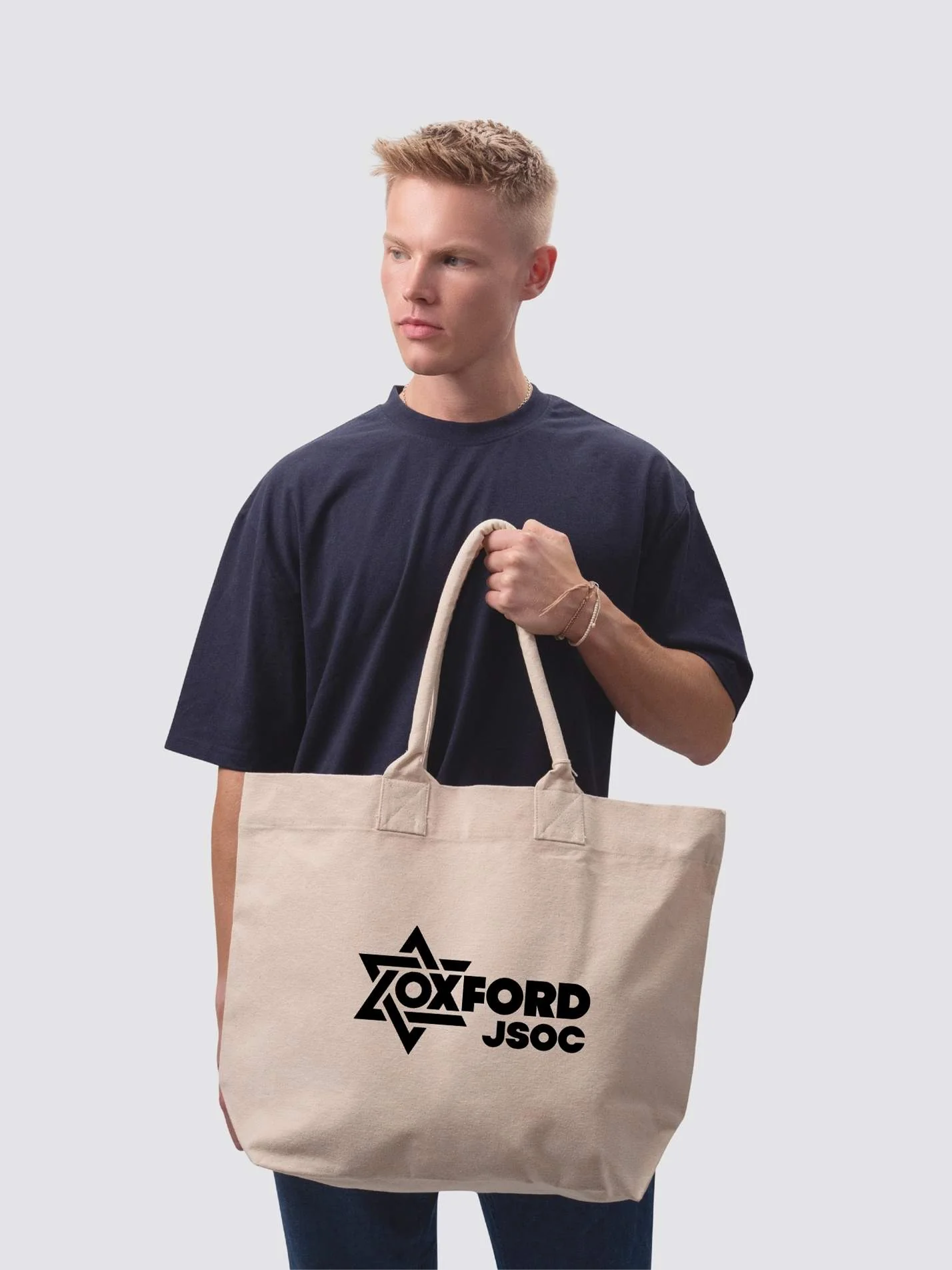 Oxford Jewish Society Cotton Canvas Printed Shopper Bag - Image 2