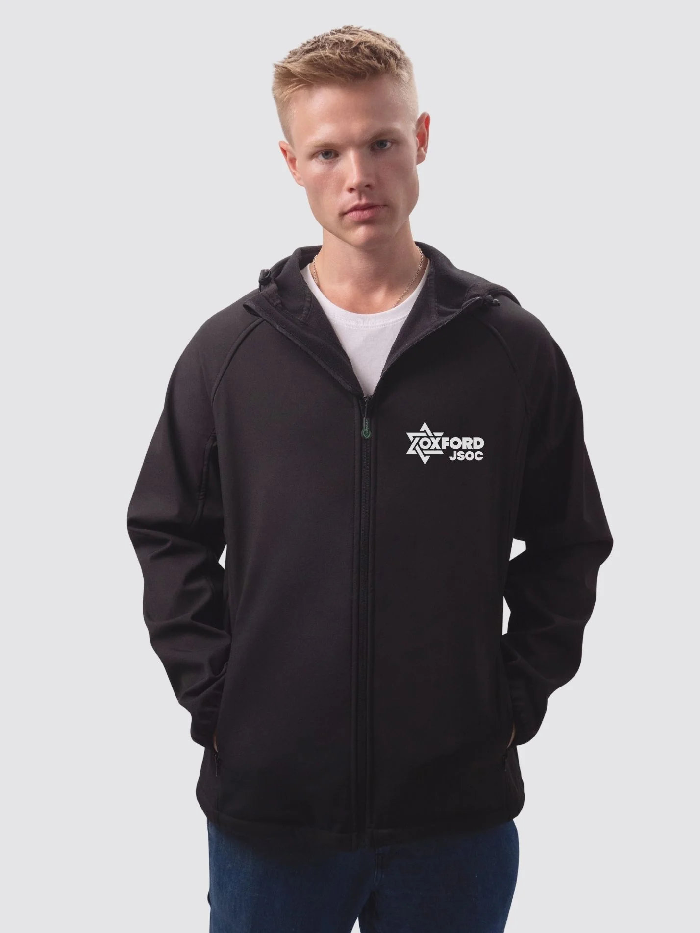 Oxford Jewish Society Sustainable Men’s Hooded Soft Shell Jacket