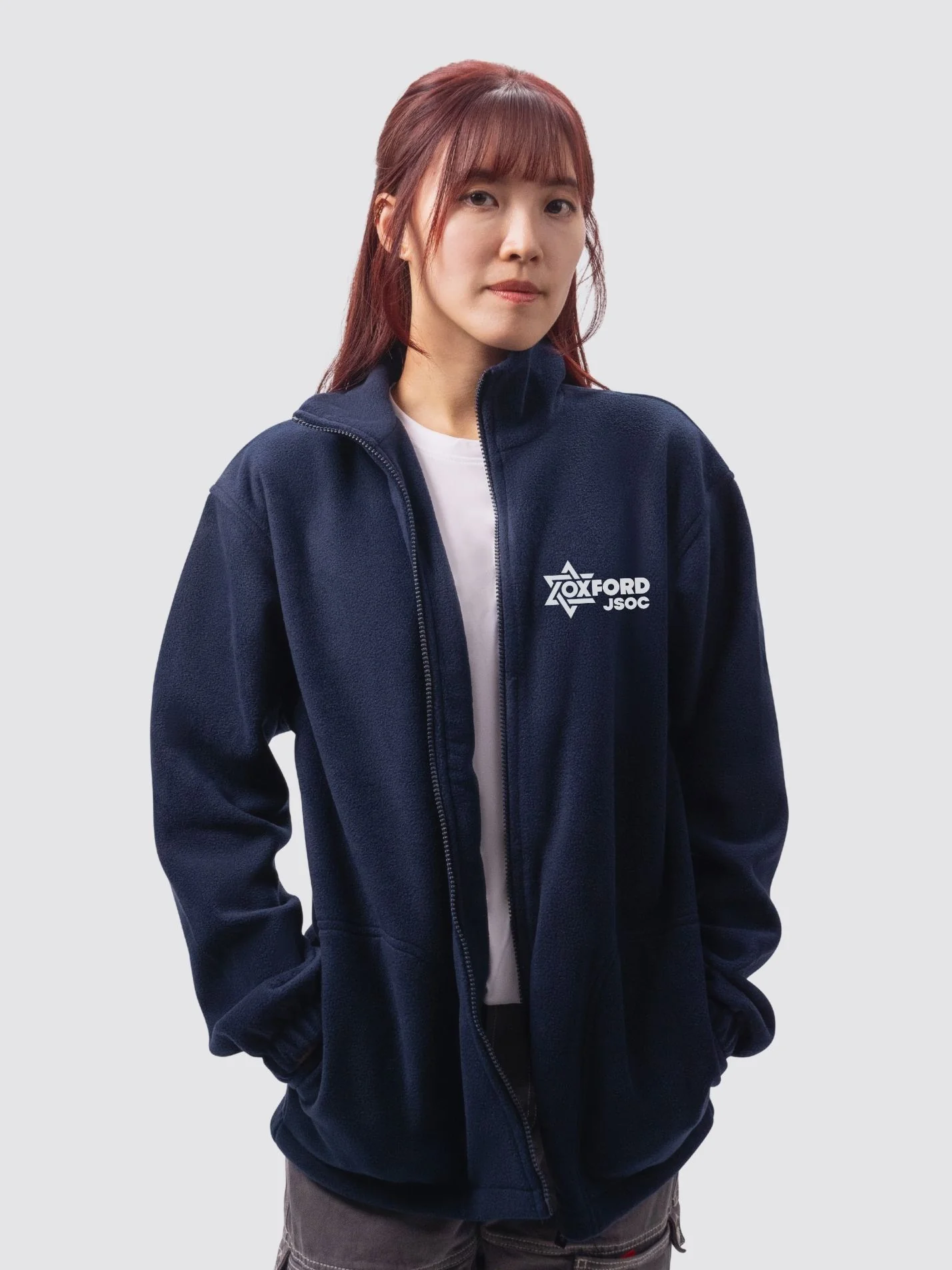 Oxford Jewish Society Unisex Polar Full Zip Fleece - Image 2