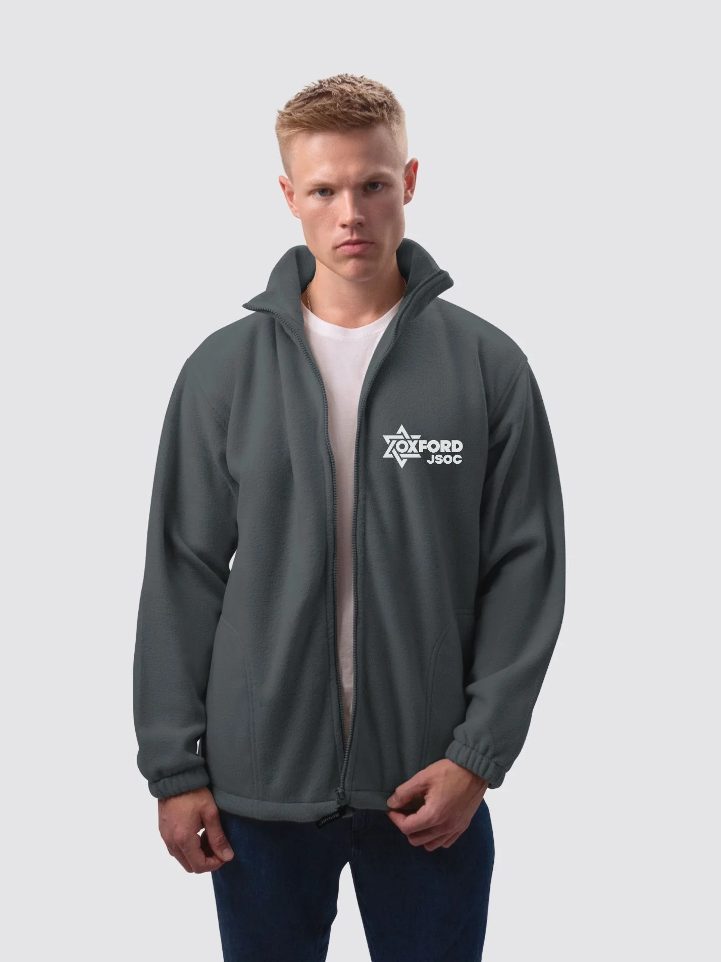 Oxford Jewish Society Unisex Polar Full Zip Fleece - Image 8