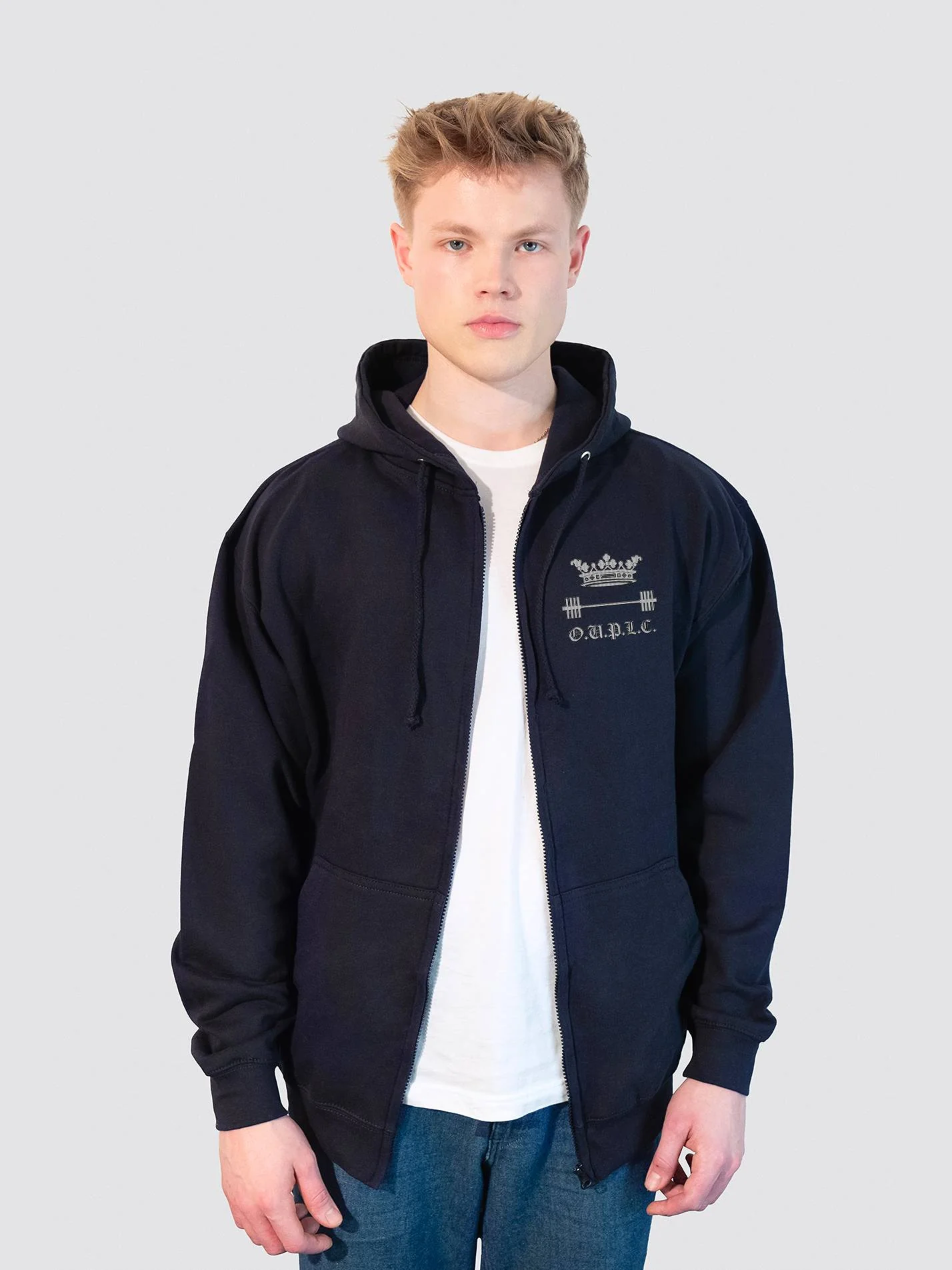 Oxford Powerlifting Zip-Up Unisex Hoodie - Image 6