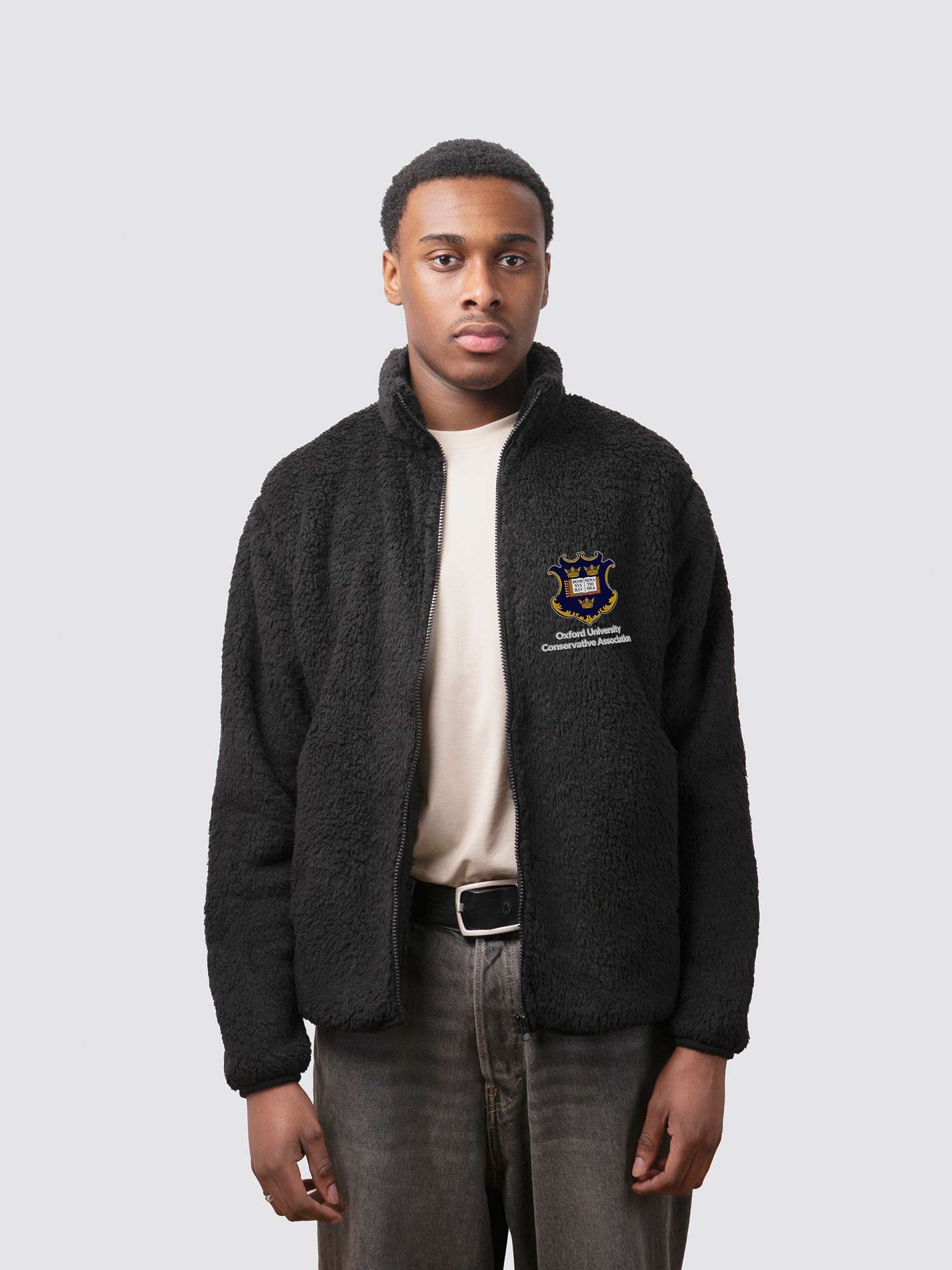 Oxford University Conservative Association Unisex Sherpa Fleece Zipped Jacket - Image 4