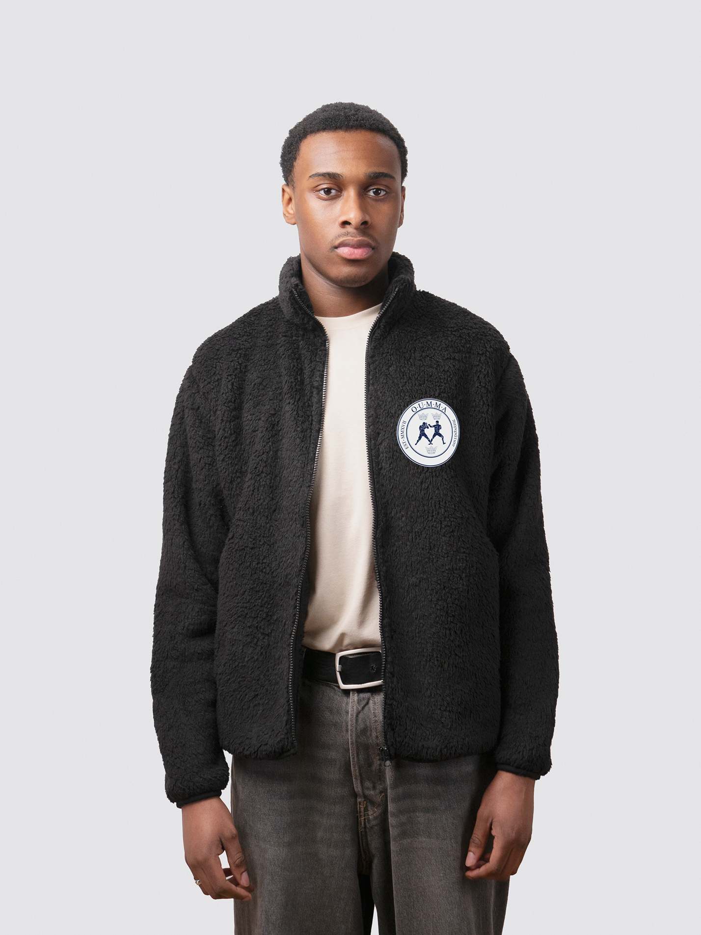 Oxford University MMA Unisex Sherpa Fleece Zipped Jacket - Image 4