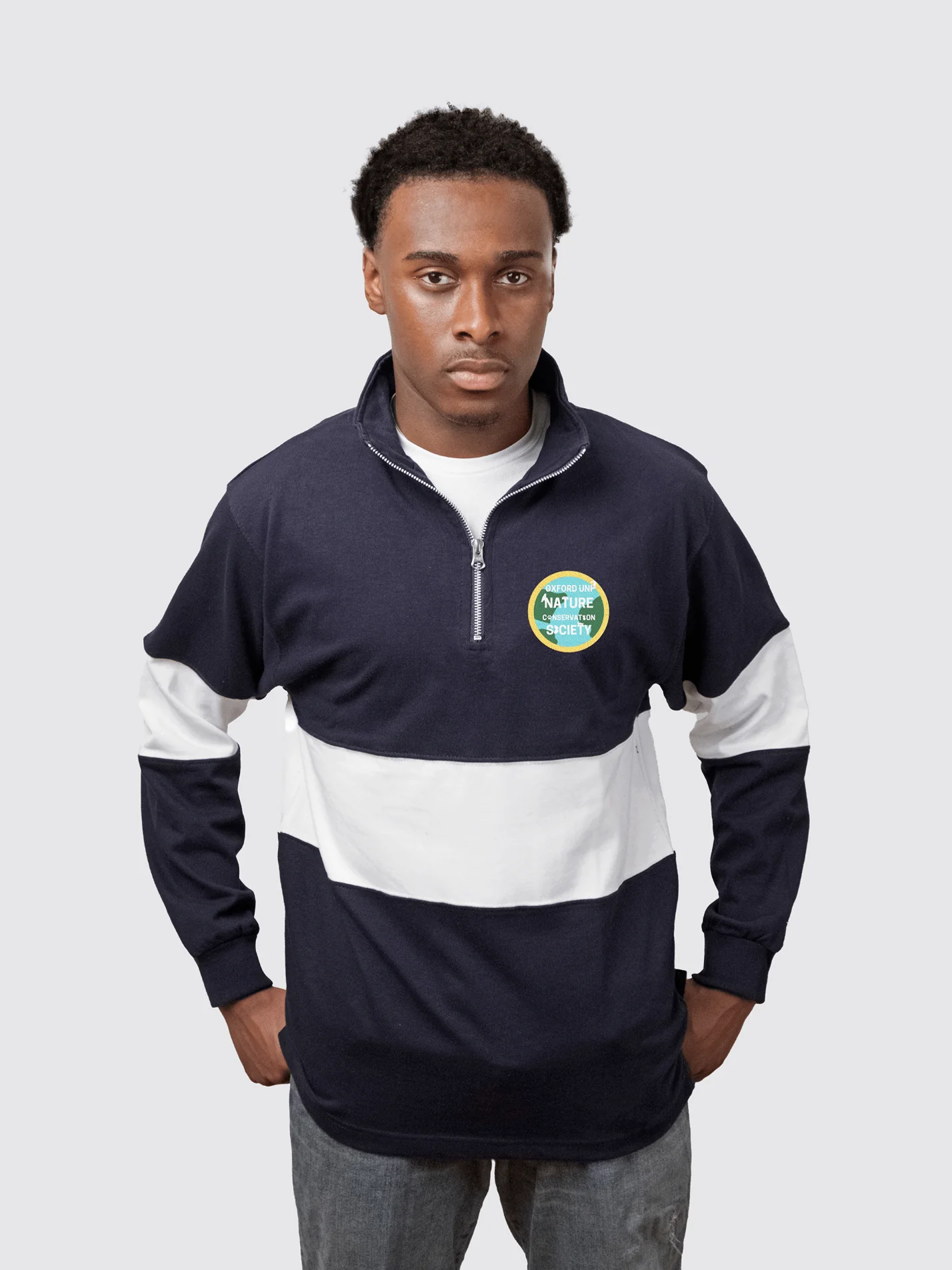 Oxford University Nature Conservation Society Unisex Panelled 1/4 Zip Sweatshirt