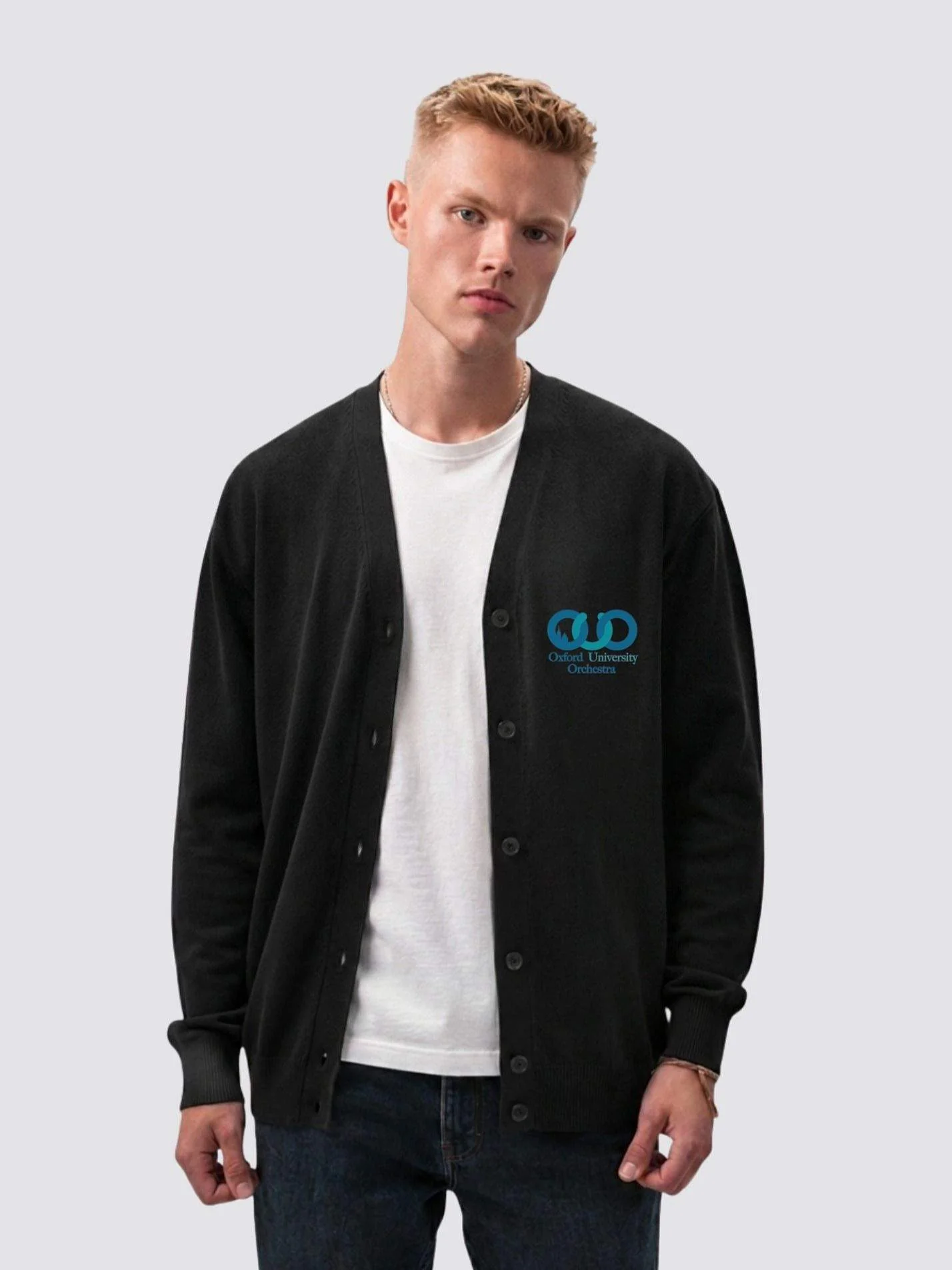 Oxford University Orchestra Men's V-Neck Knitted Cardigan