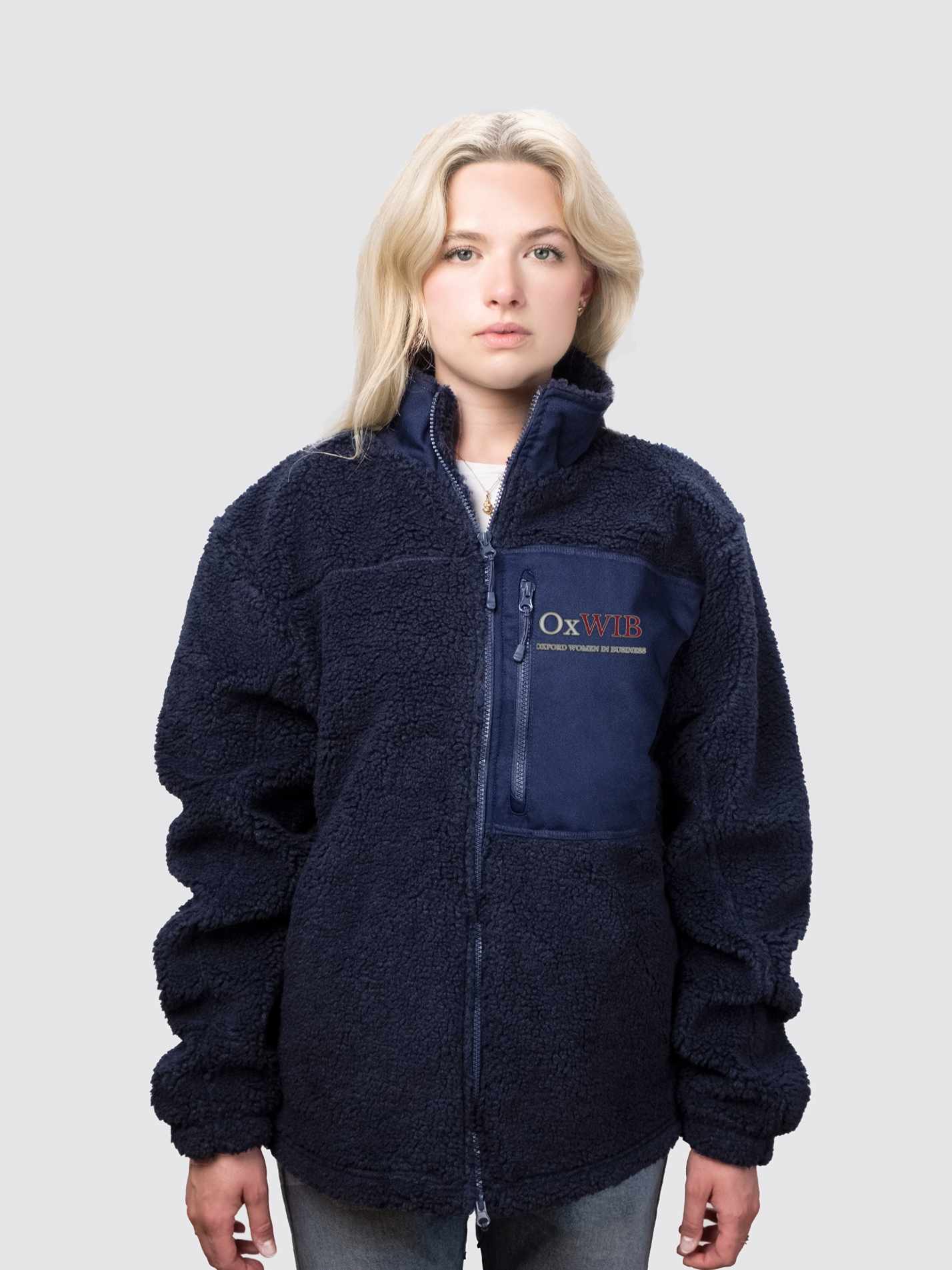 Oxford Women in Business Unisex Fluffy Sherpa Fleece Jacket - Image 4