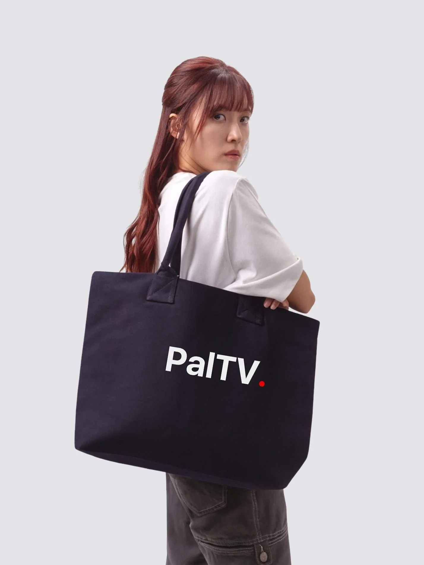 PalTV. Cotton Canvas Printed Shopper Bag
