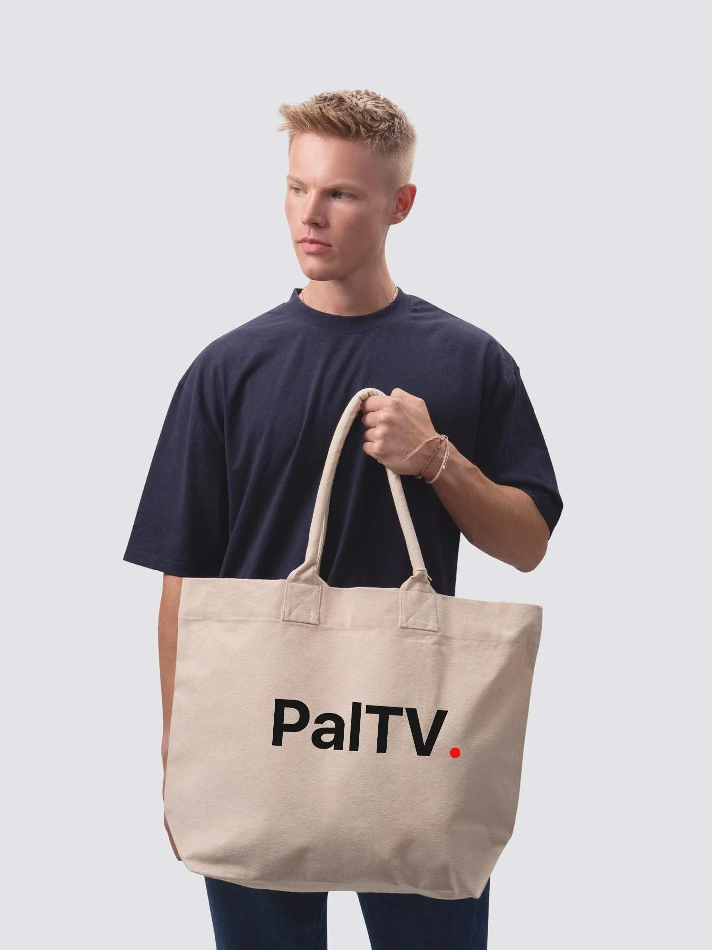 PalTV. Cotton Canvas Printed Shopper Bag - Image 2