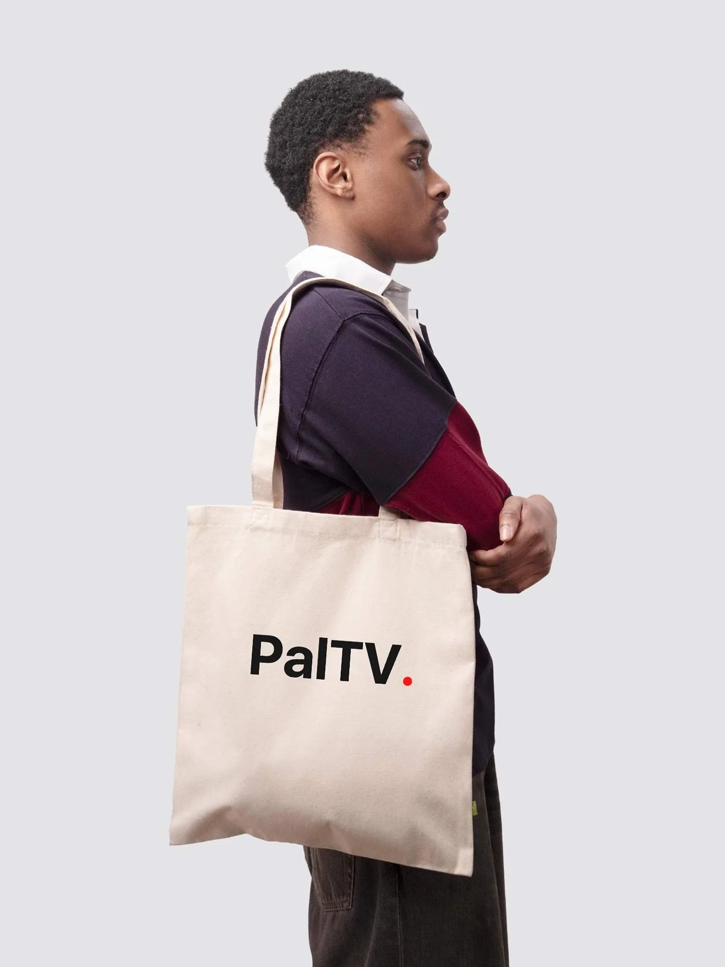 PalTV. Organic Cotton Printed Tote Bag