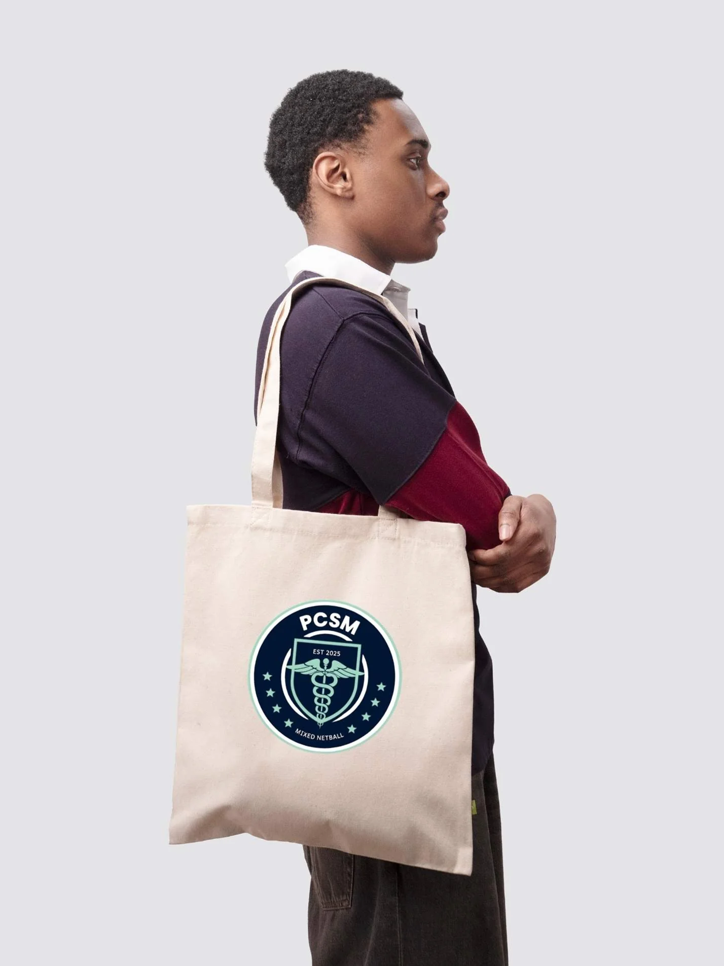 PCSM Mixed Netball Organic Cotton Printed Tote Bag