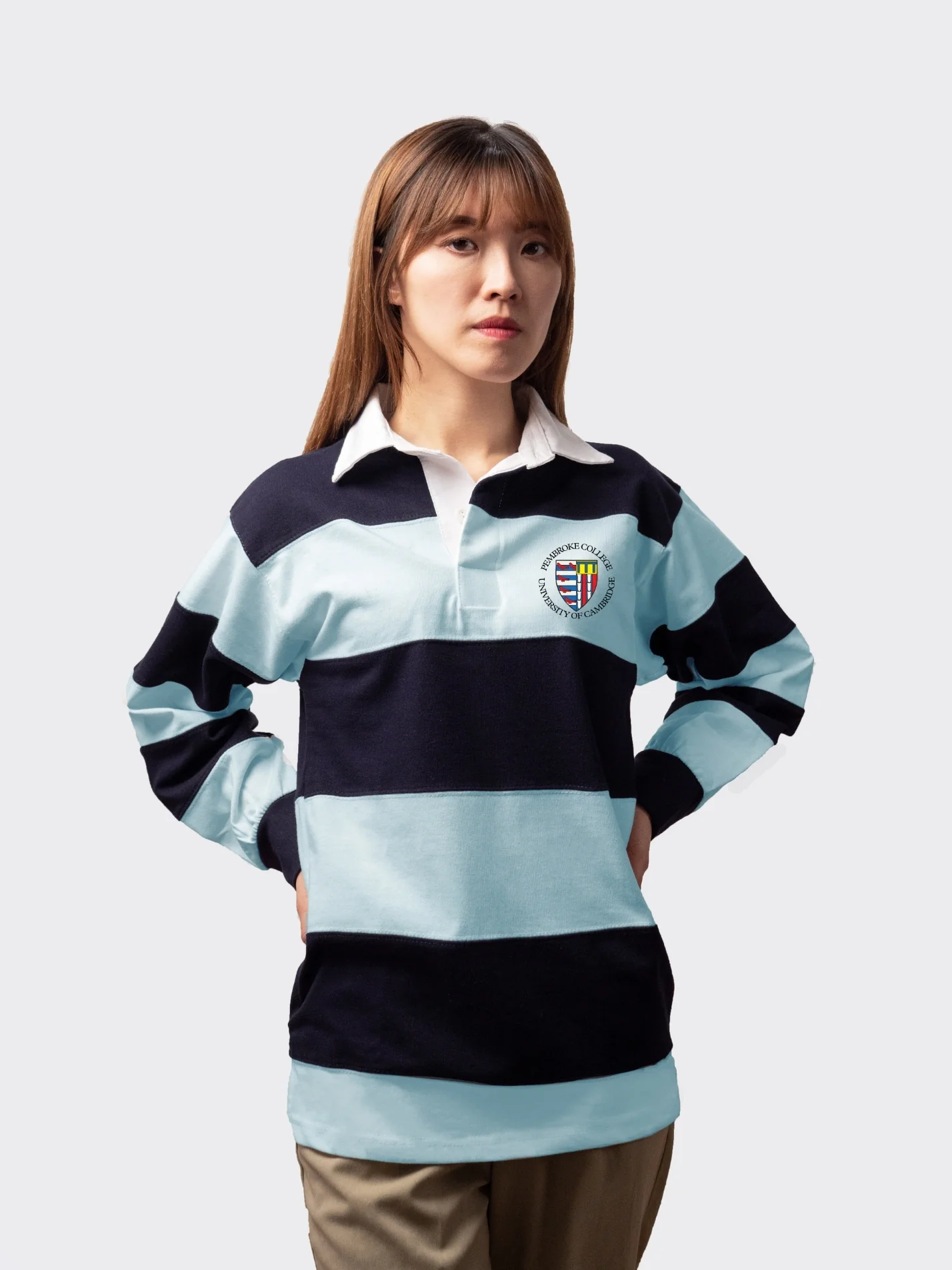 Pembroke College Cambridge Graduate Parlour Unisex Striped Rugby Shirt - Image 6