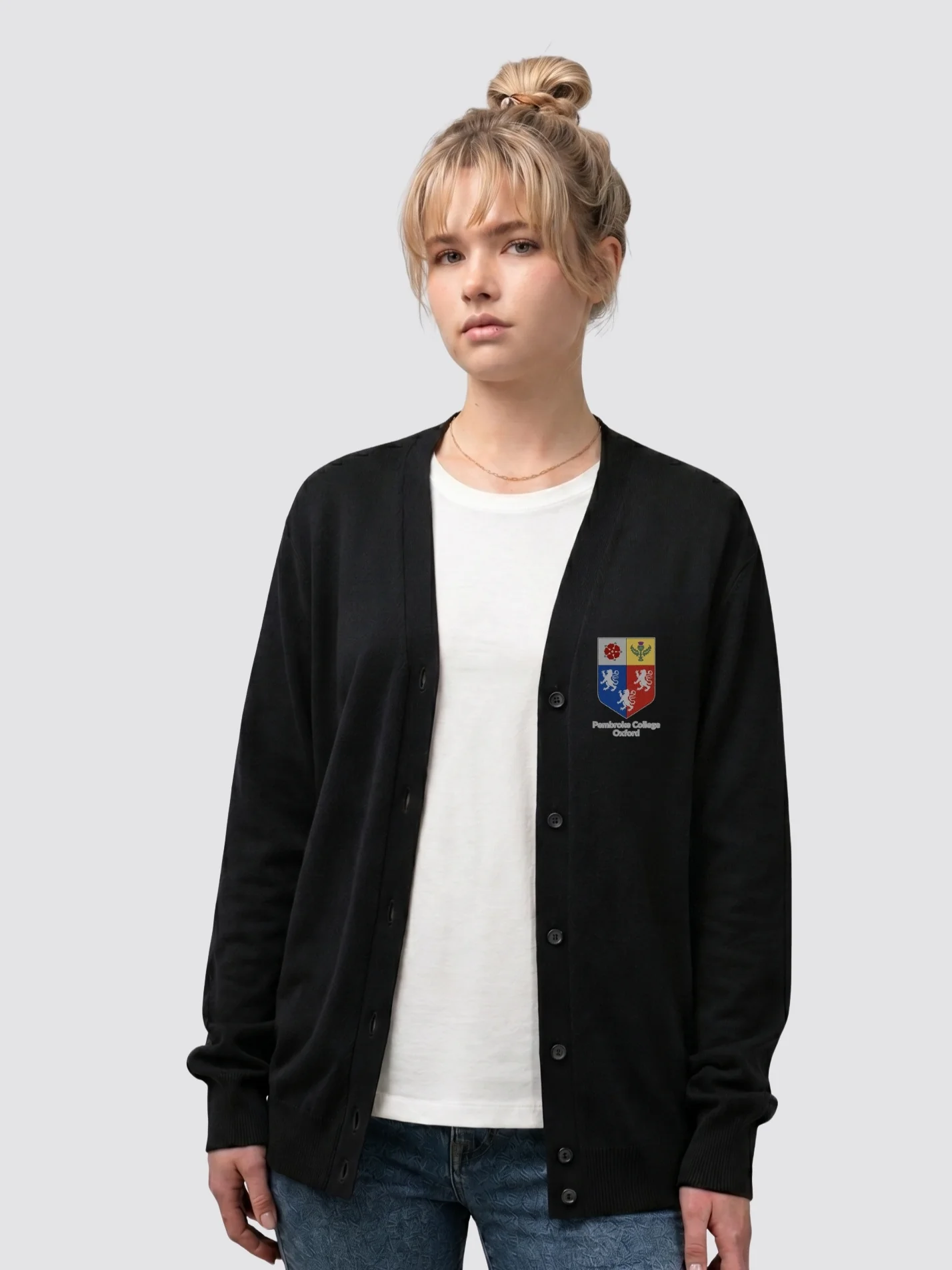 Pembroke College Oxford JCR Ladies V-Neck Knitted Cardigan