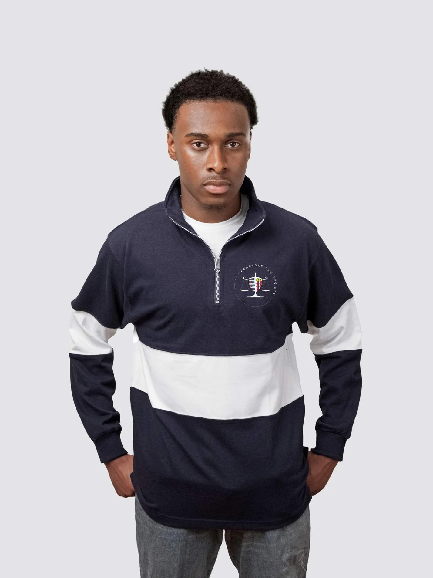 Pembroke Law Society Unisex Panelled 1/4 Zip Sweatshirt