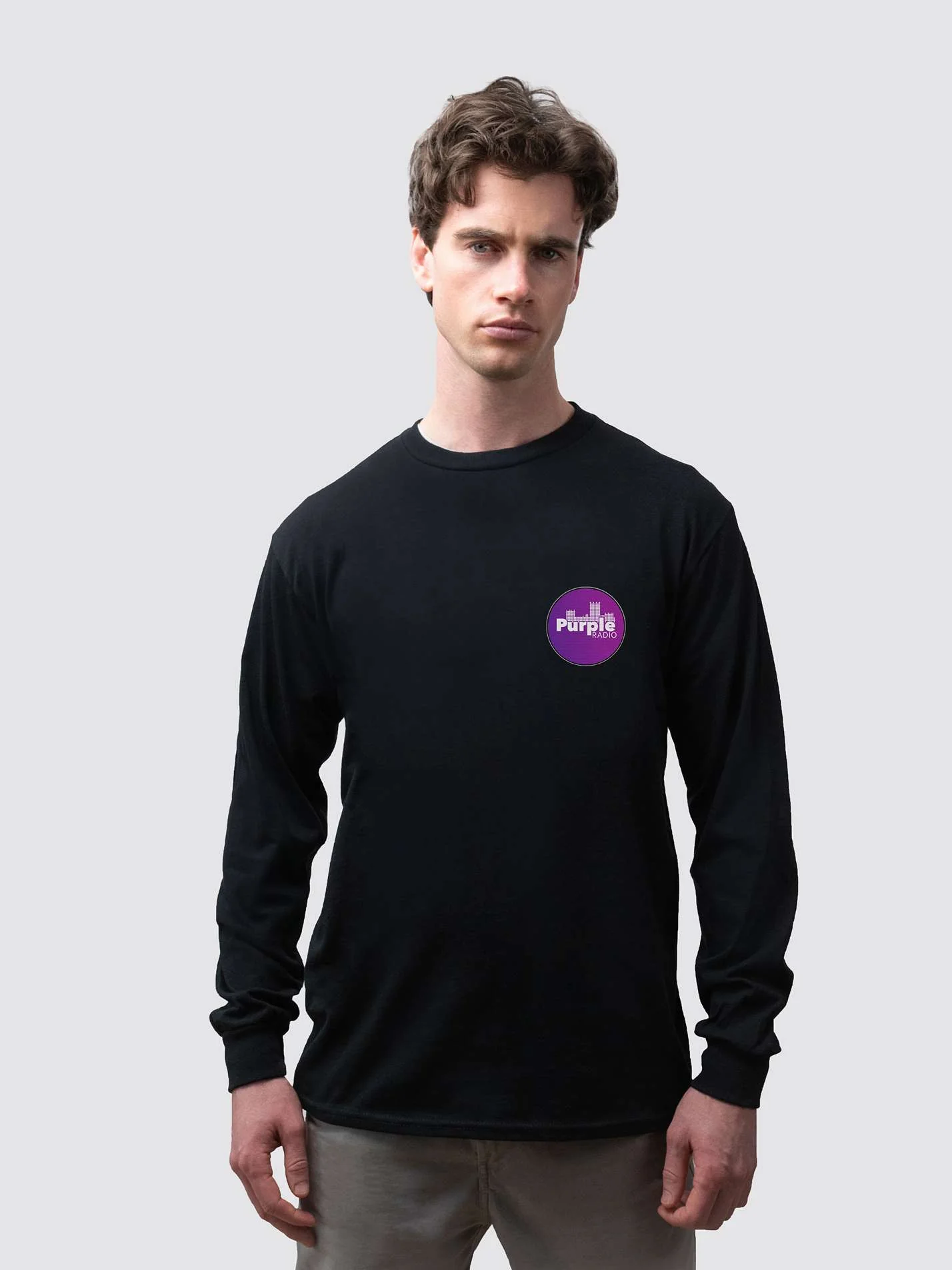 Purple Radio Unisex Cotton Long Sleeve T-Shirt