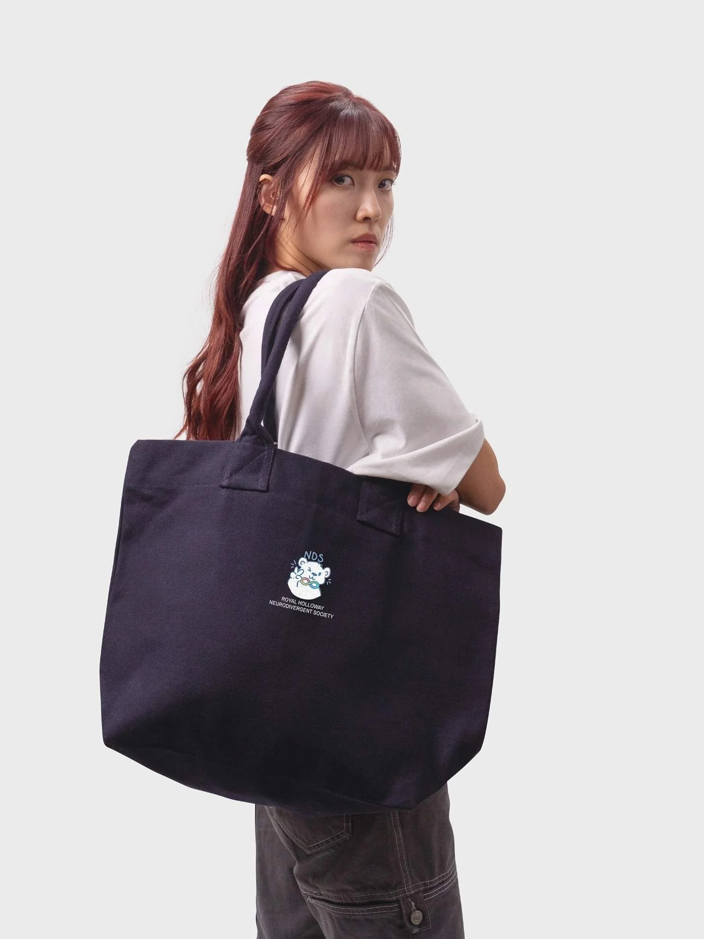 Royal Holloway Neurodivergent Society Cotton Canvas Printed Shopper Bag - Image 3