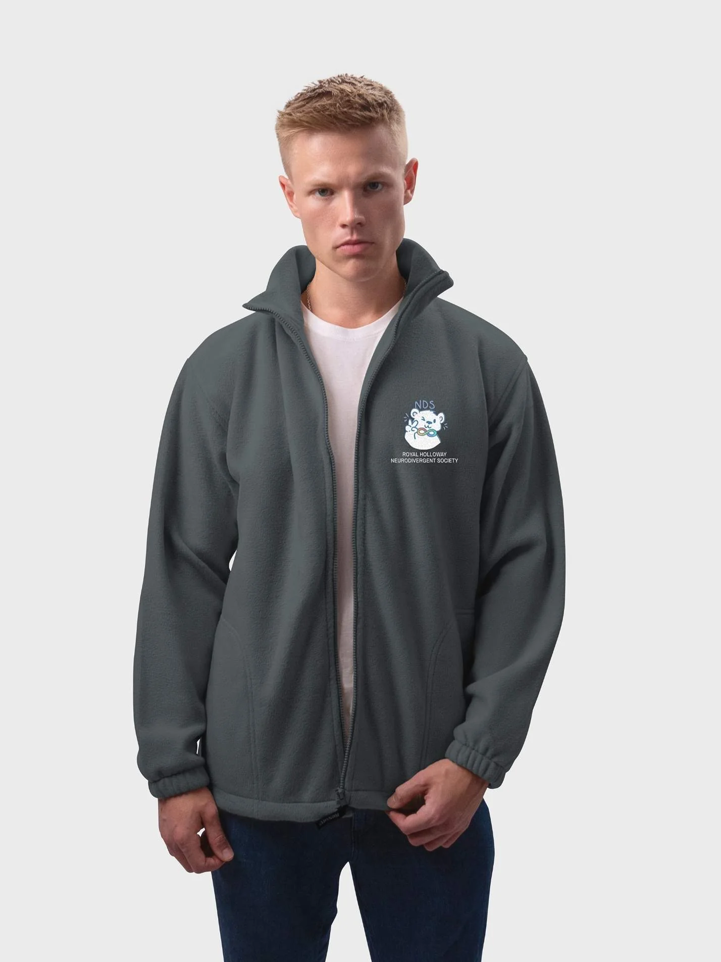 Royal Holloway Neurodivergent Society Unisex Polar Full Zip Fleece - Image 8
