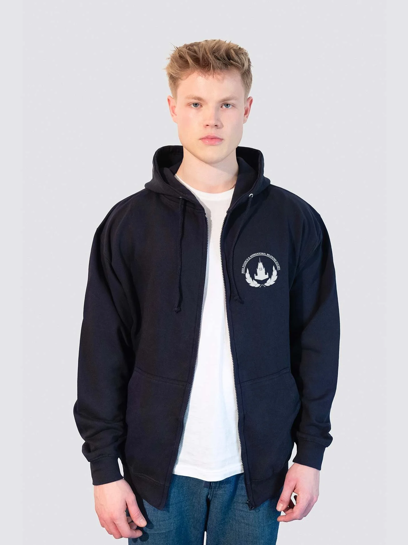 Royal Holloway Politics and International Relations Society Zip-Up Unisex Hoodie - Image 2