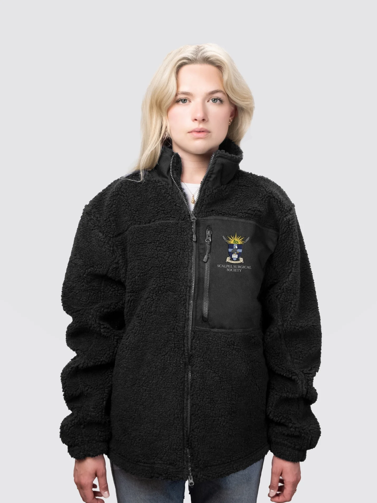 Scalpel Surgical Society Unisex Fluffy Sherpa Fleece Jacket