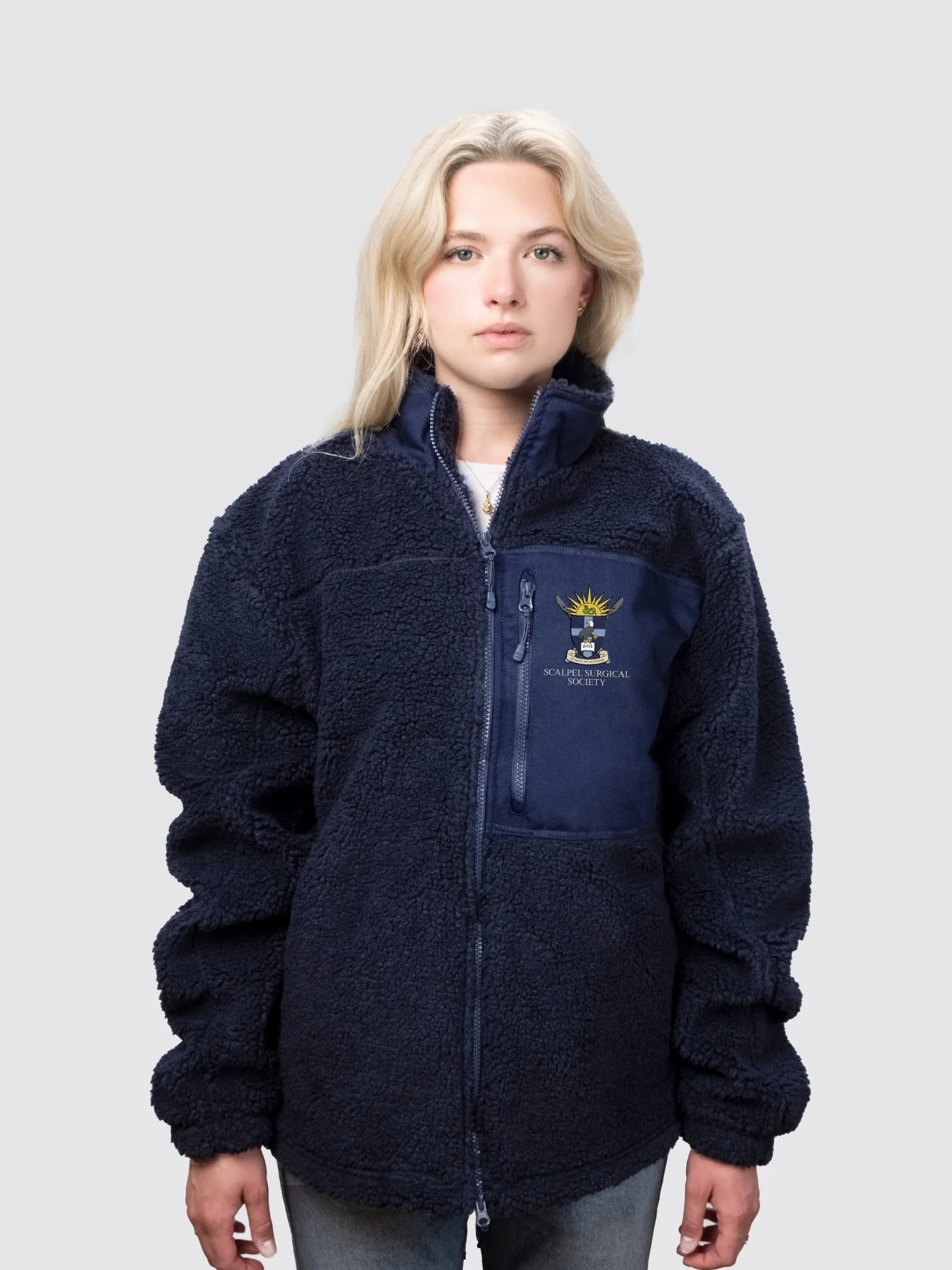 Scalpel Surgical Society Unisex Fluffy Sherpa Fleece Jacket - Image 6