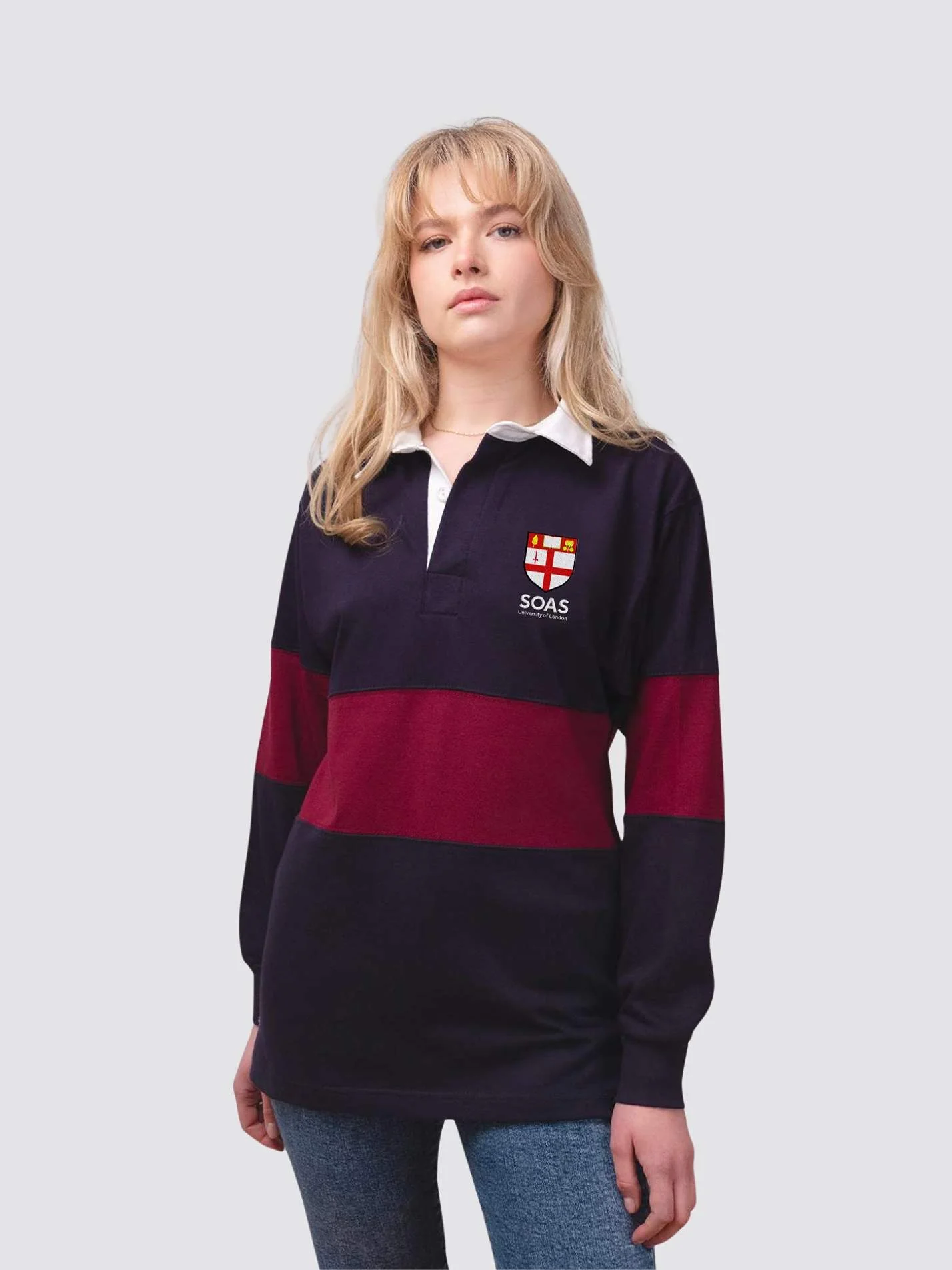 SOAS University of London SHIELD Collection Unisex Panelled Rugby Shirt - Image 5