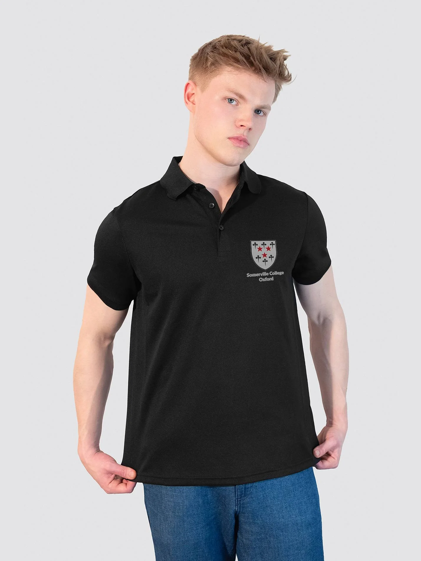 Somerville College Oxford MCR Traditional Crest Sustainable Men's Polo Shirt