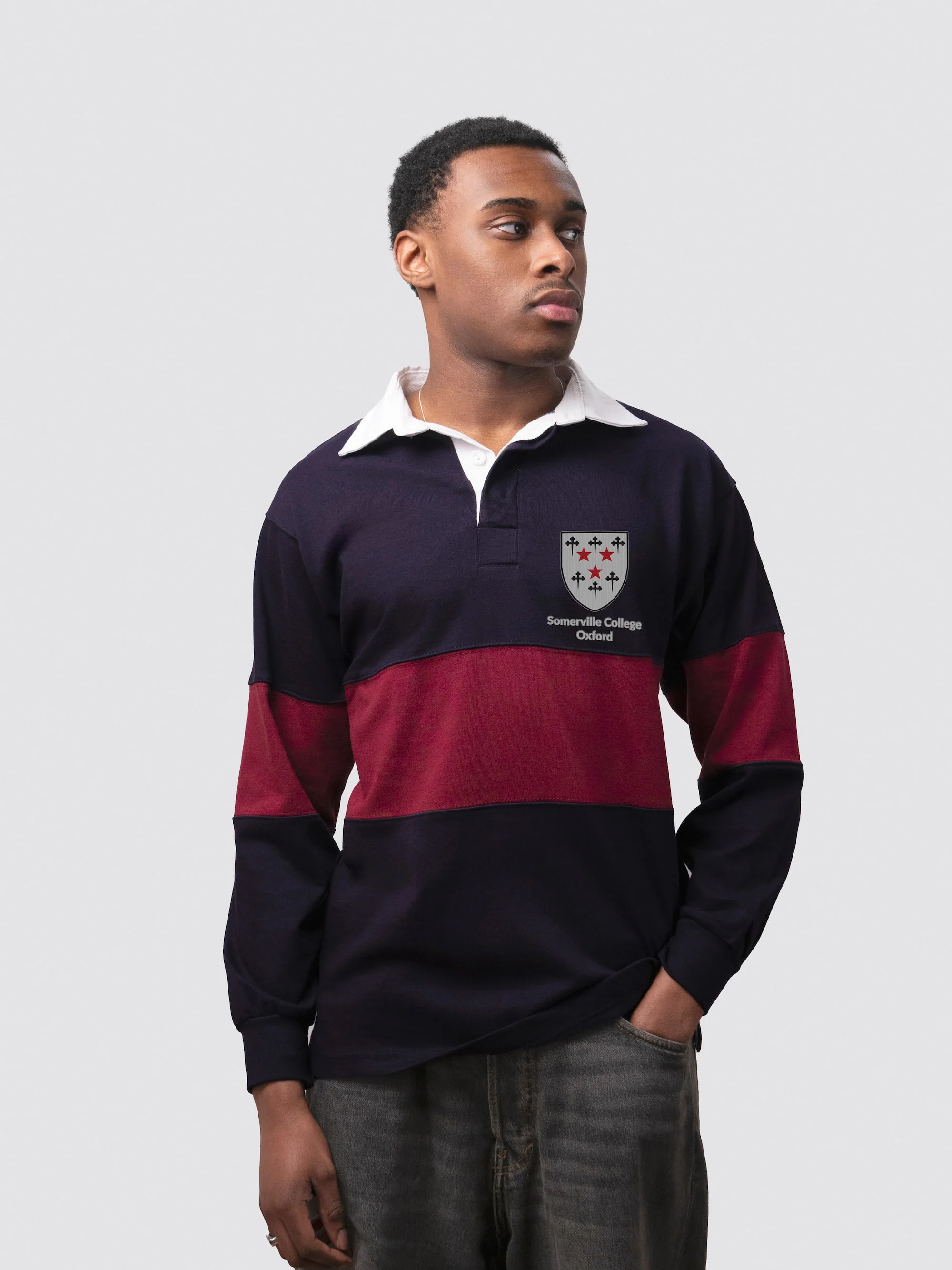 Somerville College Oxford JCR Traditional Crest Unisex Panelled Rugby Shirt