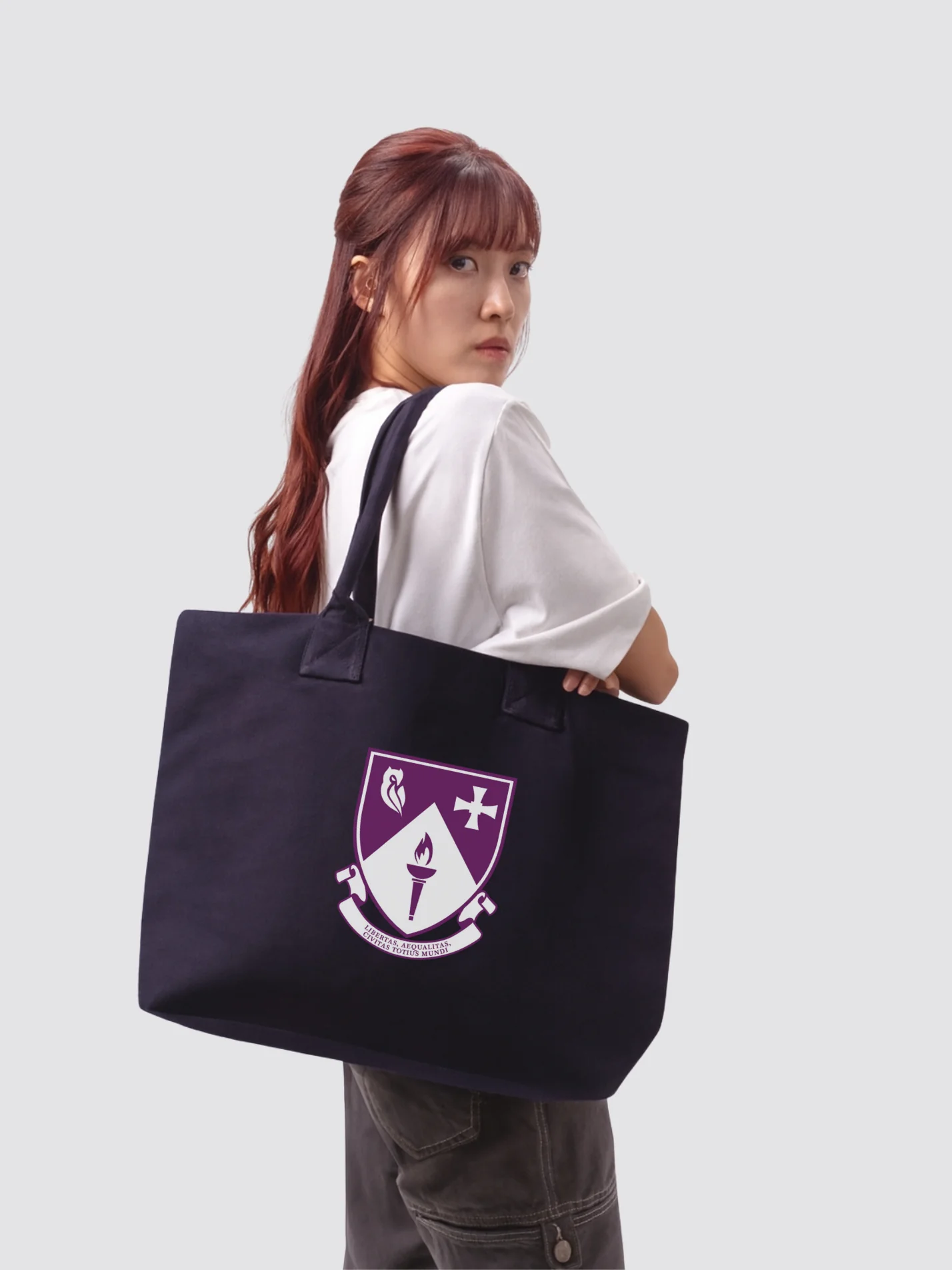 South College Durham Cotton Canvas Printed Shopper Bag - Image 2