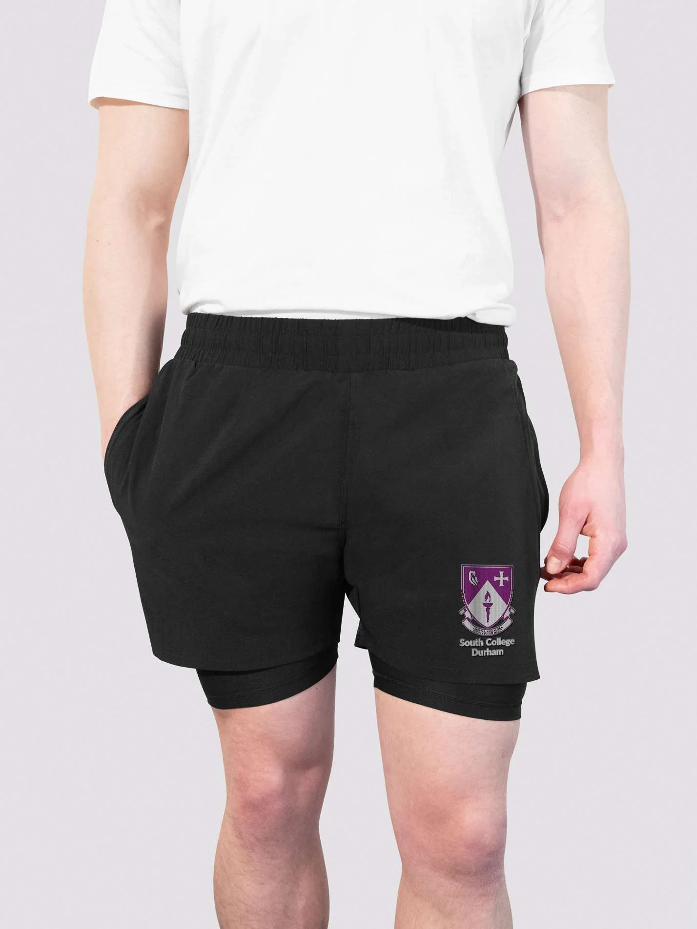 South College Durham Men's Dual Layer Sports Shorts