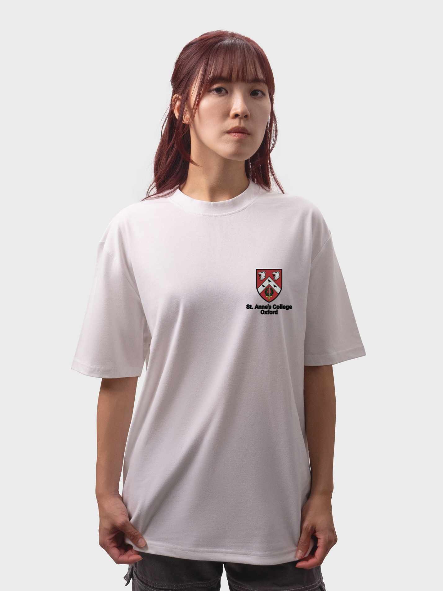 St Anne's College Oxford JCR Unisex Heavy Oversized T-Shirt - Image 4