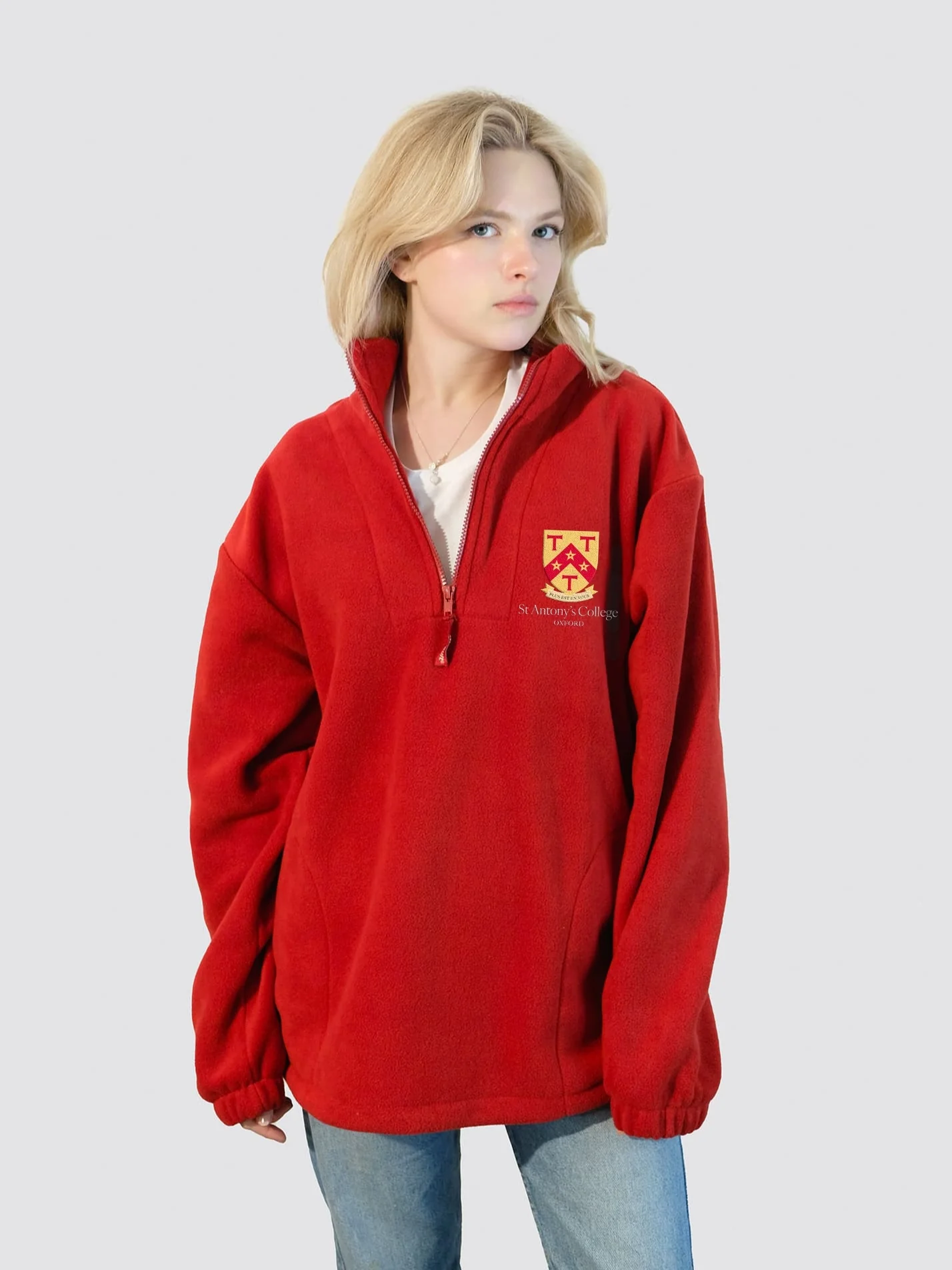 St Antony's College Oxford Unisex 1/4 Zip Fleece - Image 6