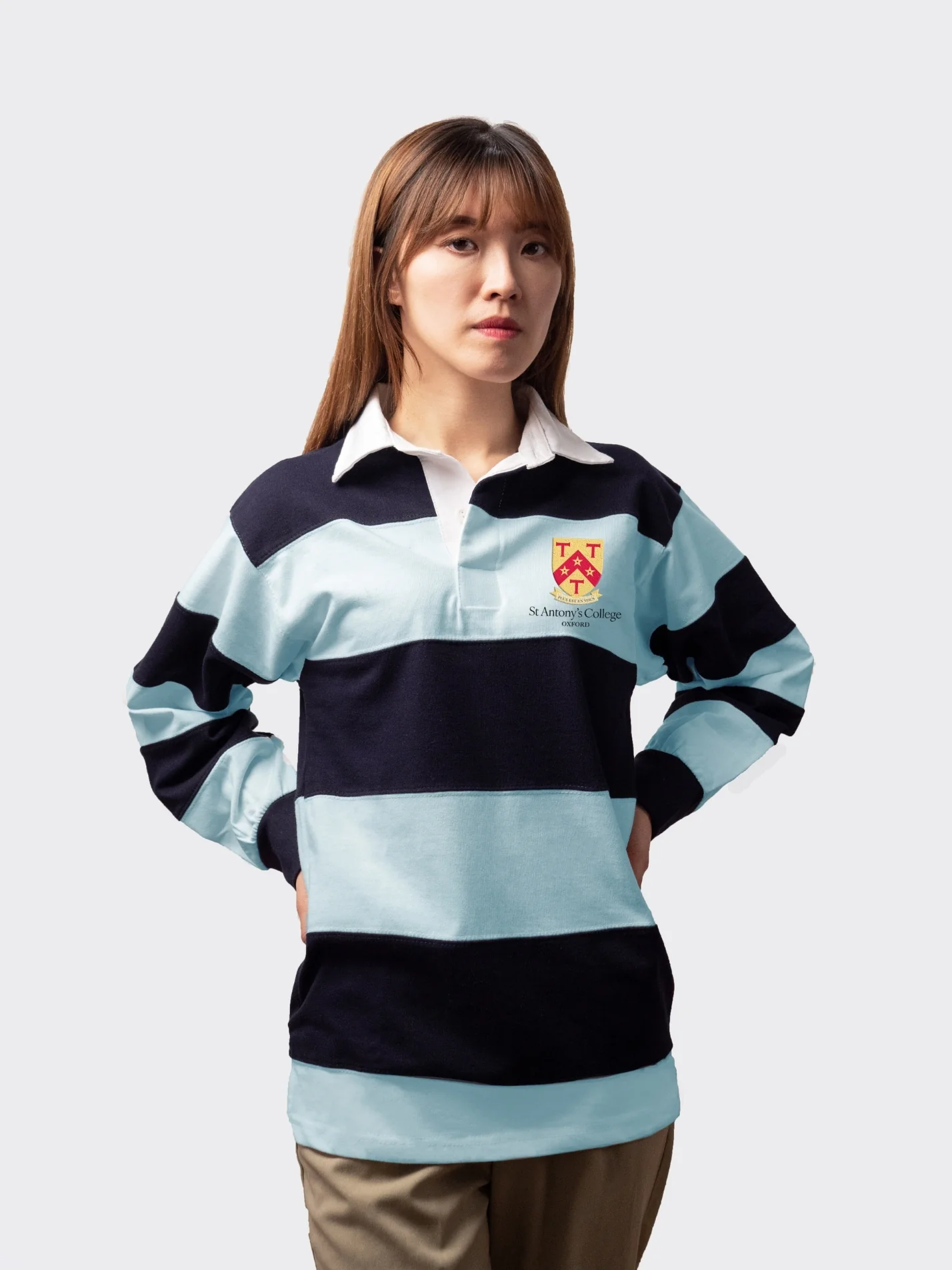 St Antony's College Oxford Unisex Striped Rugby Shirt - Image 7