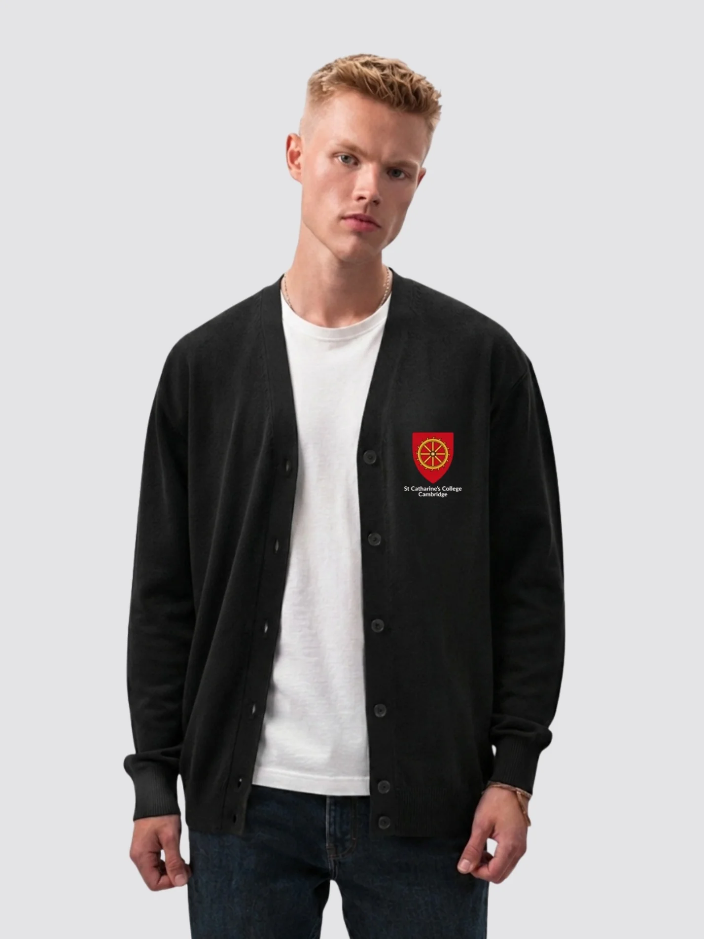 St Catharine's College Cambridge Men's V-Neck Knitted Cardigan