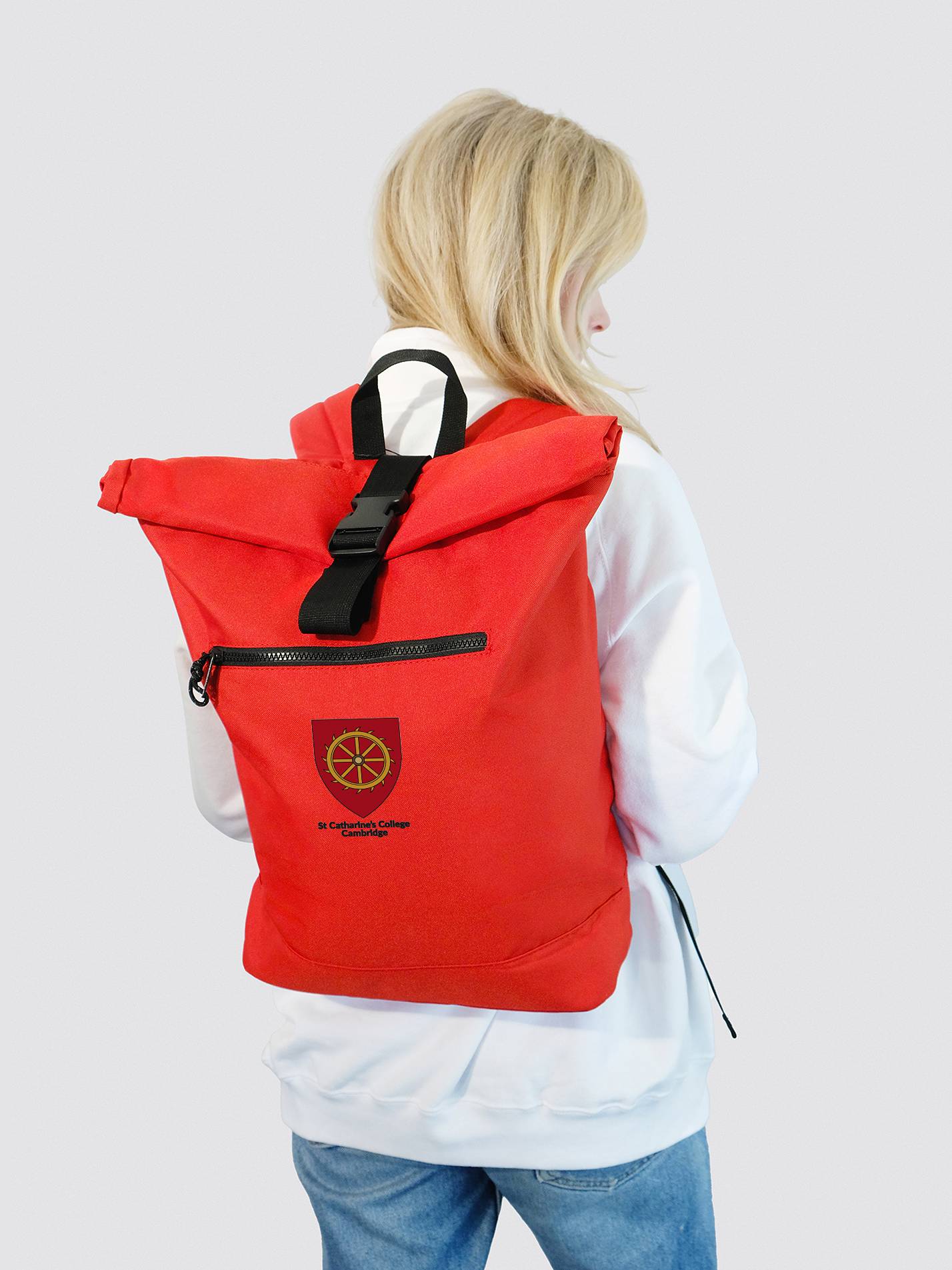 St Catharine's College Cambridge Roll Top Backpack - Image 9